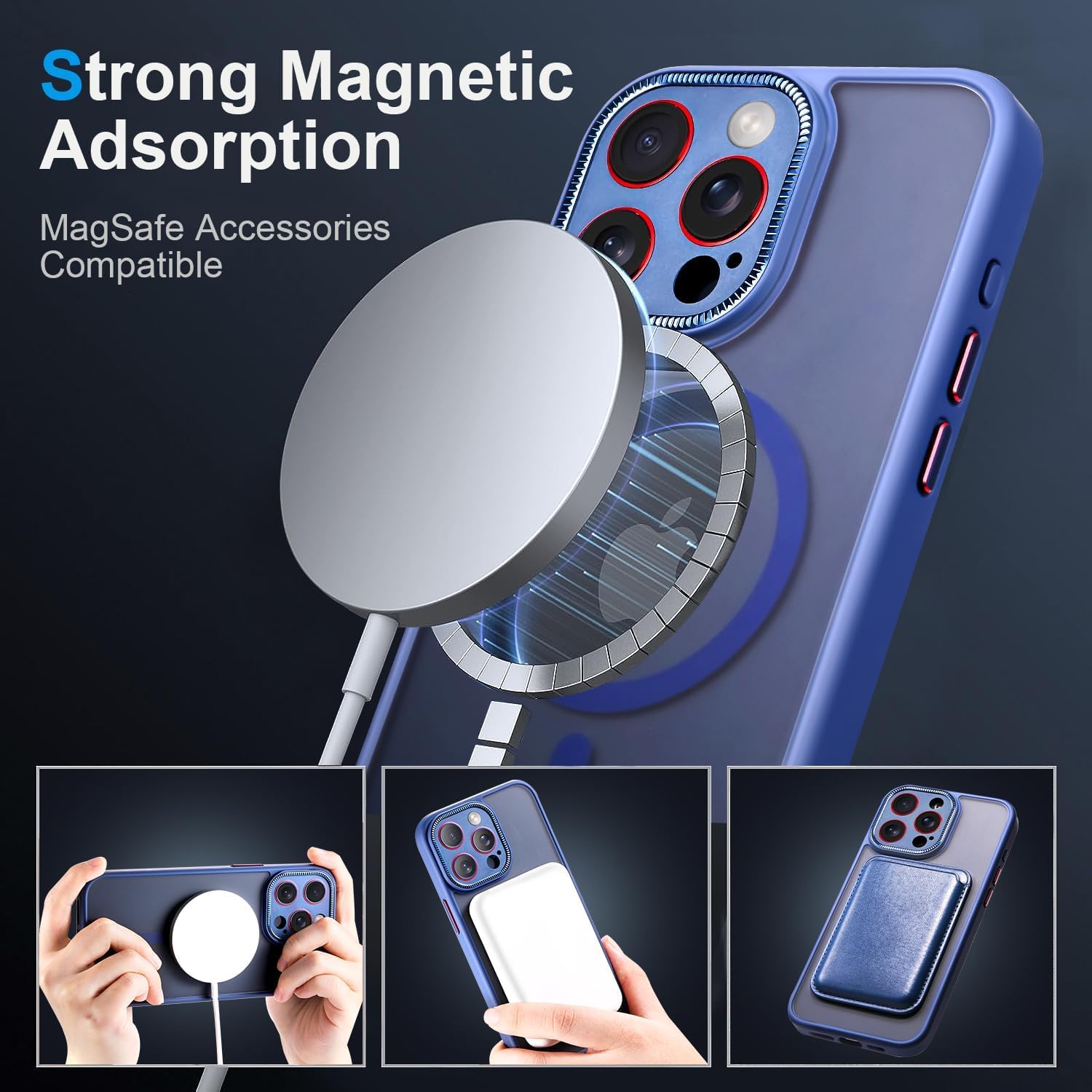 Yzoiko Magnetic Case For Iphone 13 Pro Max Case With Integrated Camera Lens Protection [10Ft Military Grade Protection] Fits Mag