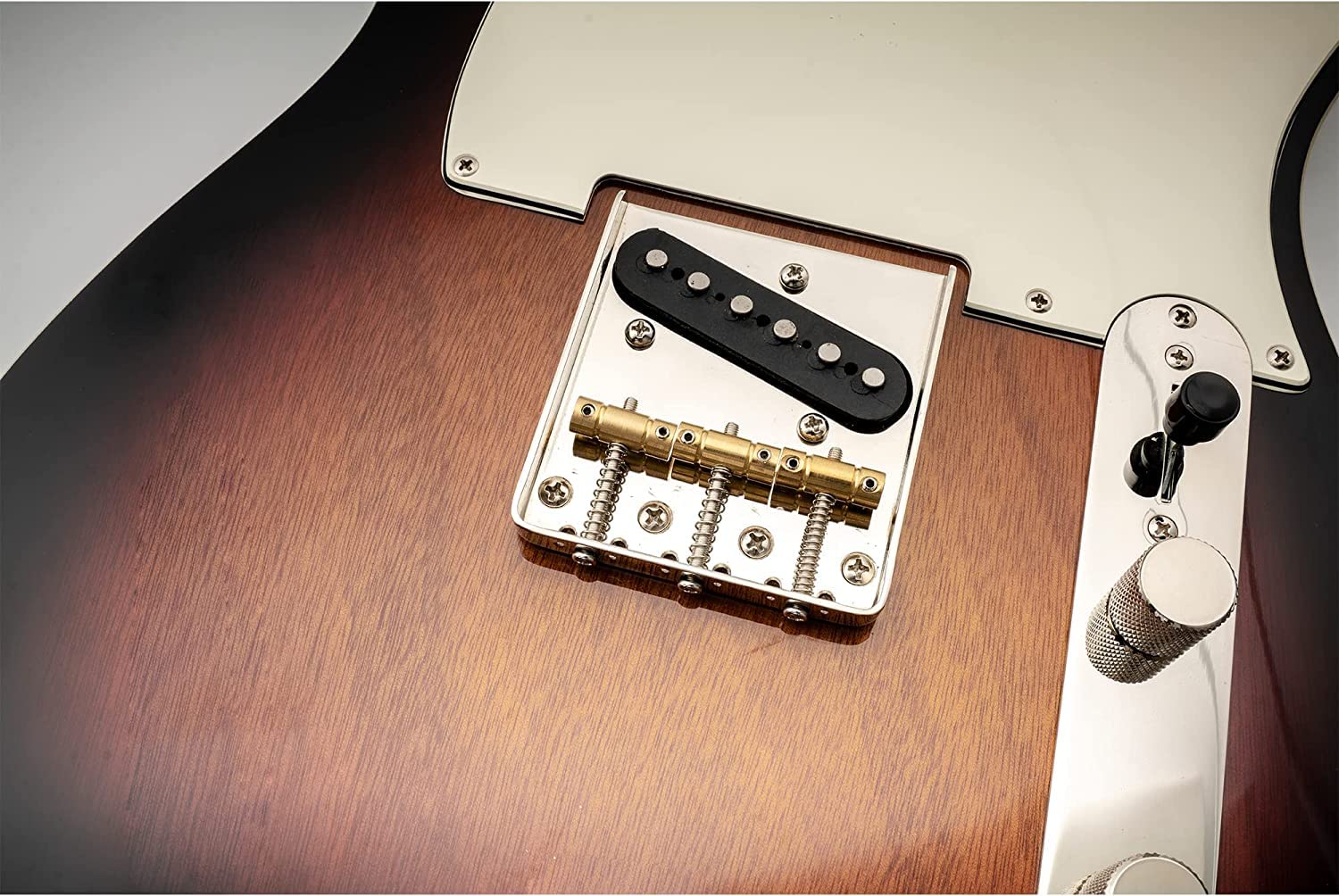 Tuoren Vintage Telecaster Bridge With Brass Compensated 3 Saddles Assembly Fit Fender Telecaster Tele Electric Guitar