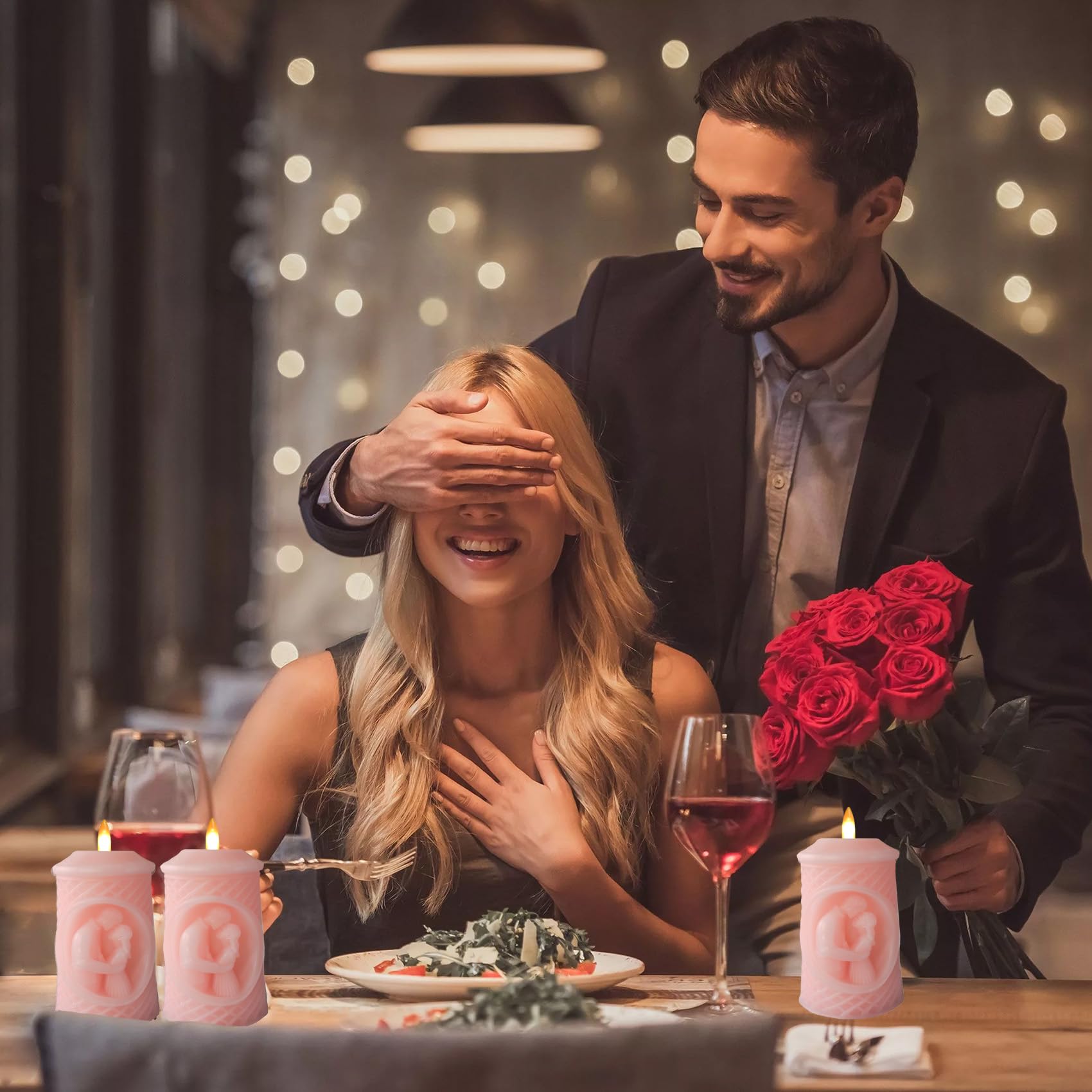 Valentines Day Flameless Led Candles With Timer Flickering Flameless Candles For Romantic Ambiance And Home Decoration