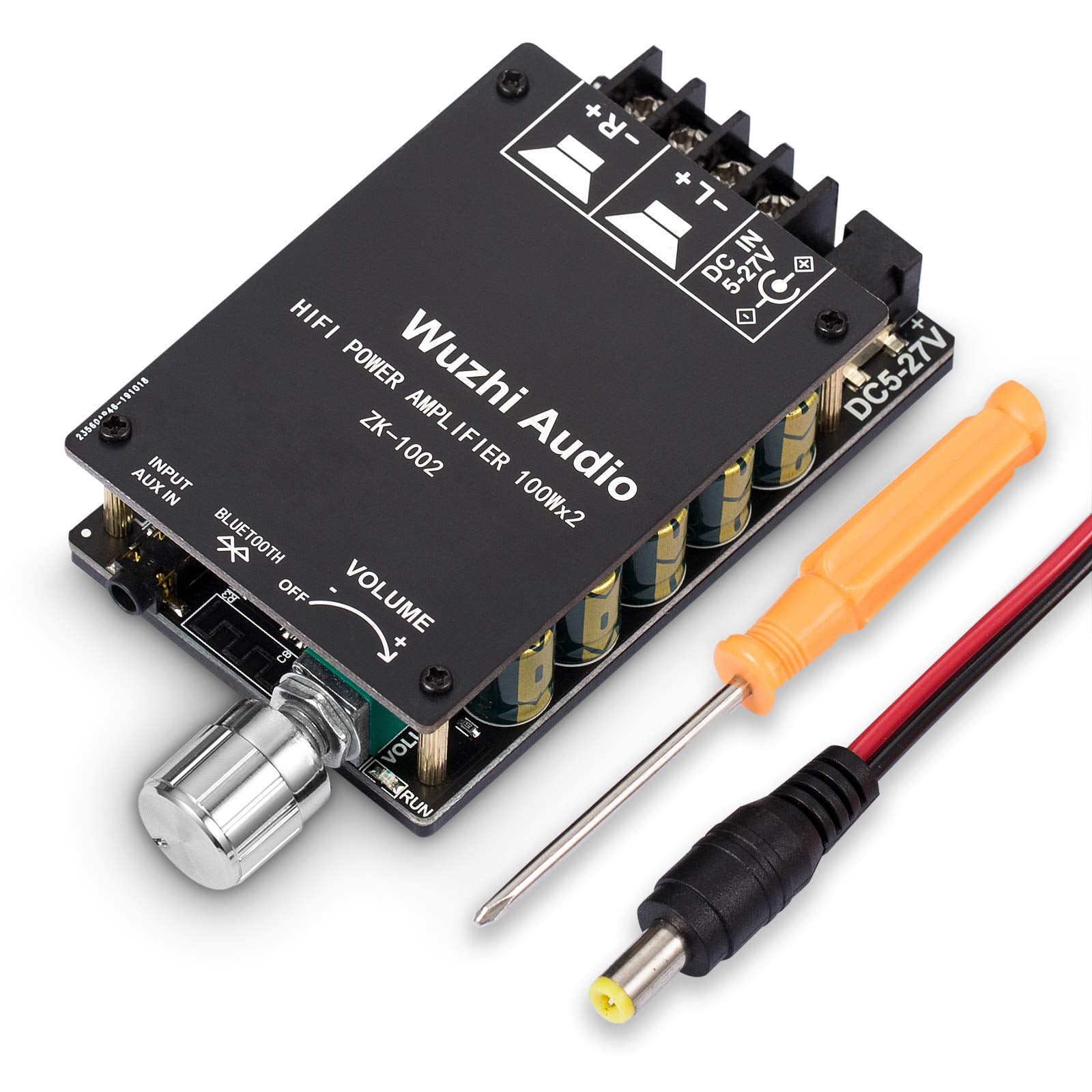 200W Bluetooth 5.0 Power Amplifier 2 Channel Hi Fi Stereo Audio Amp Home Desktop Car Speaker Dc8 24V