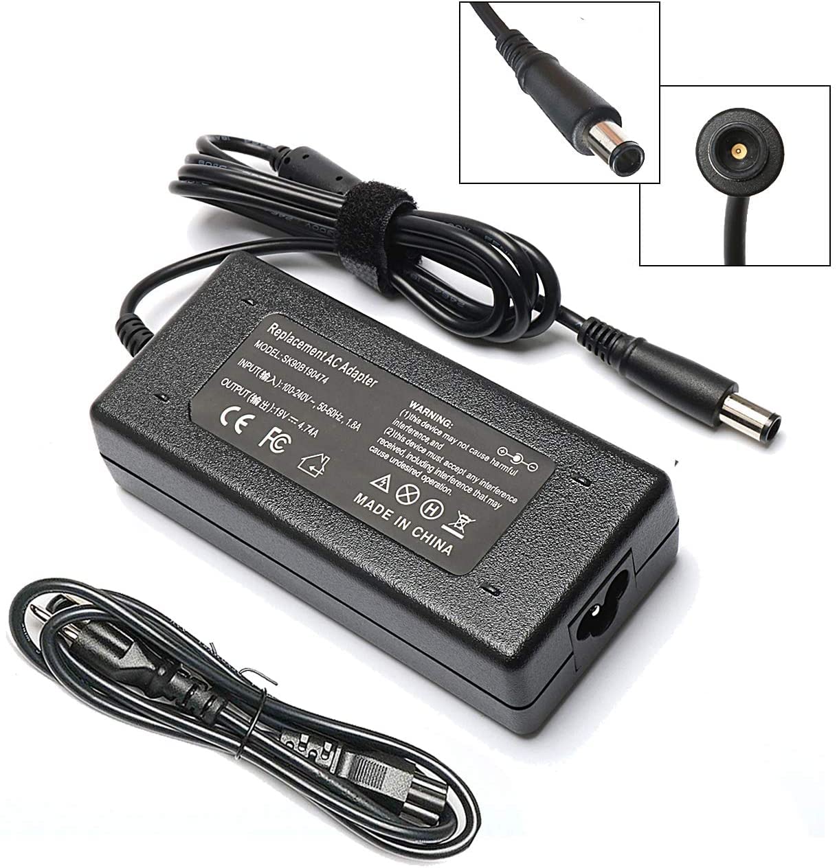 90W Ac Adapter Laptop Charger For Hp Elitebook 8460P 8470P 8440P 8560P 8760P 8460W 8470W 8570W 8770W Probook 4430S 4440S 4520S 4530S 4540S Compaq 6730B 6530B 6560B Laptop Notebook Power Supply Cord