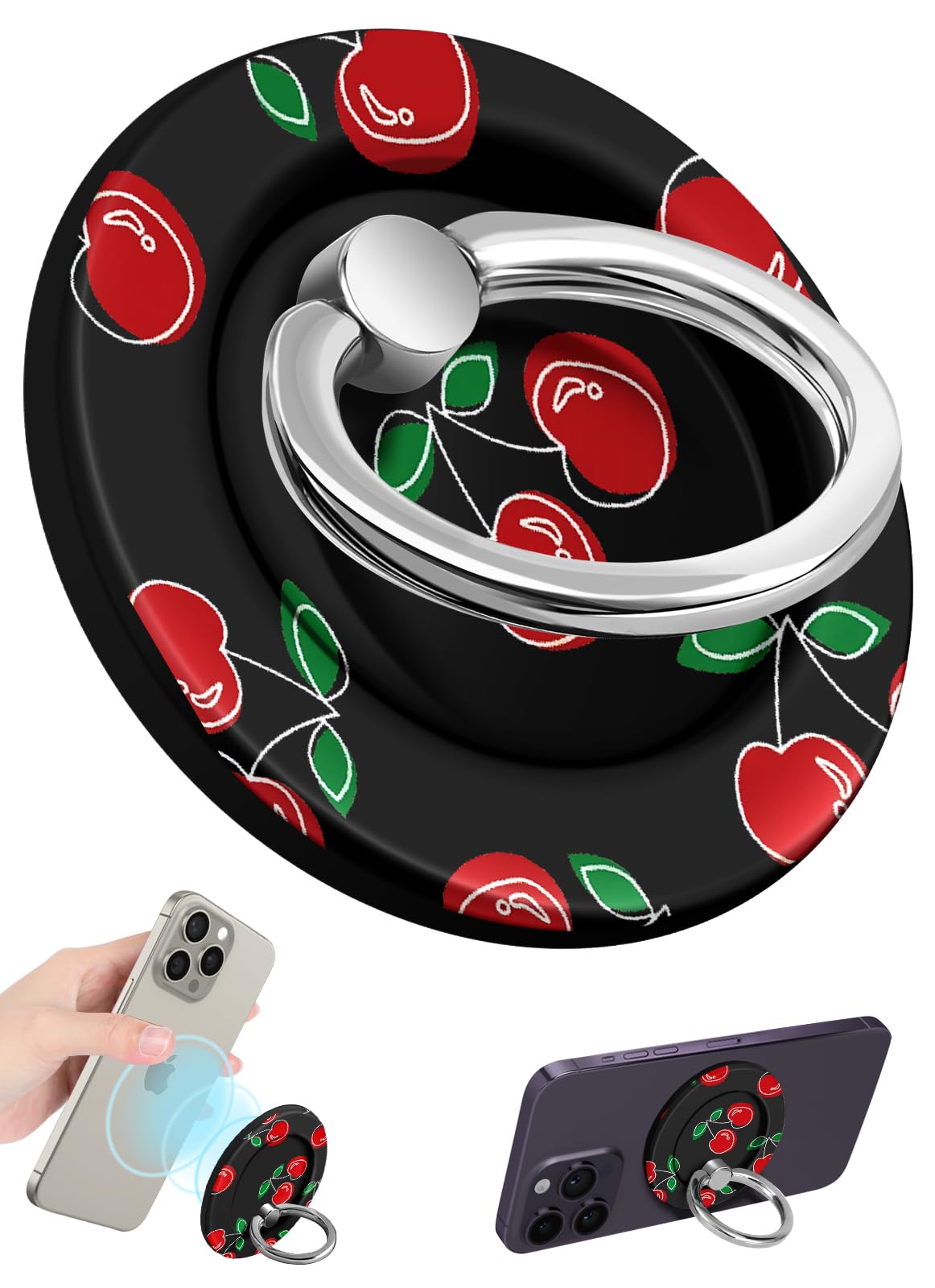 Lotadilo for Magnetic Phone Ring Holder Compatible with MagSafe for Women - Cute Design Magnet Phone Grip Ring Stand Kickstand f