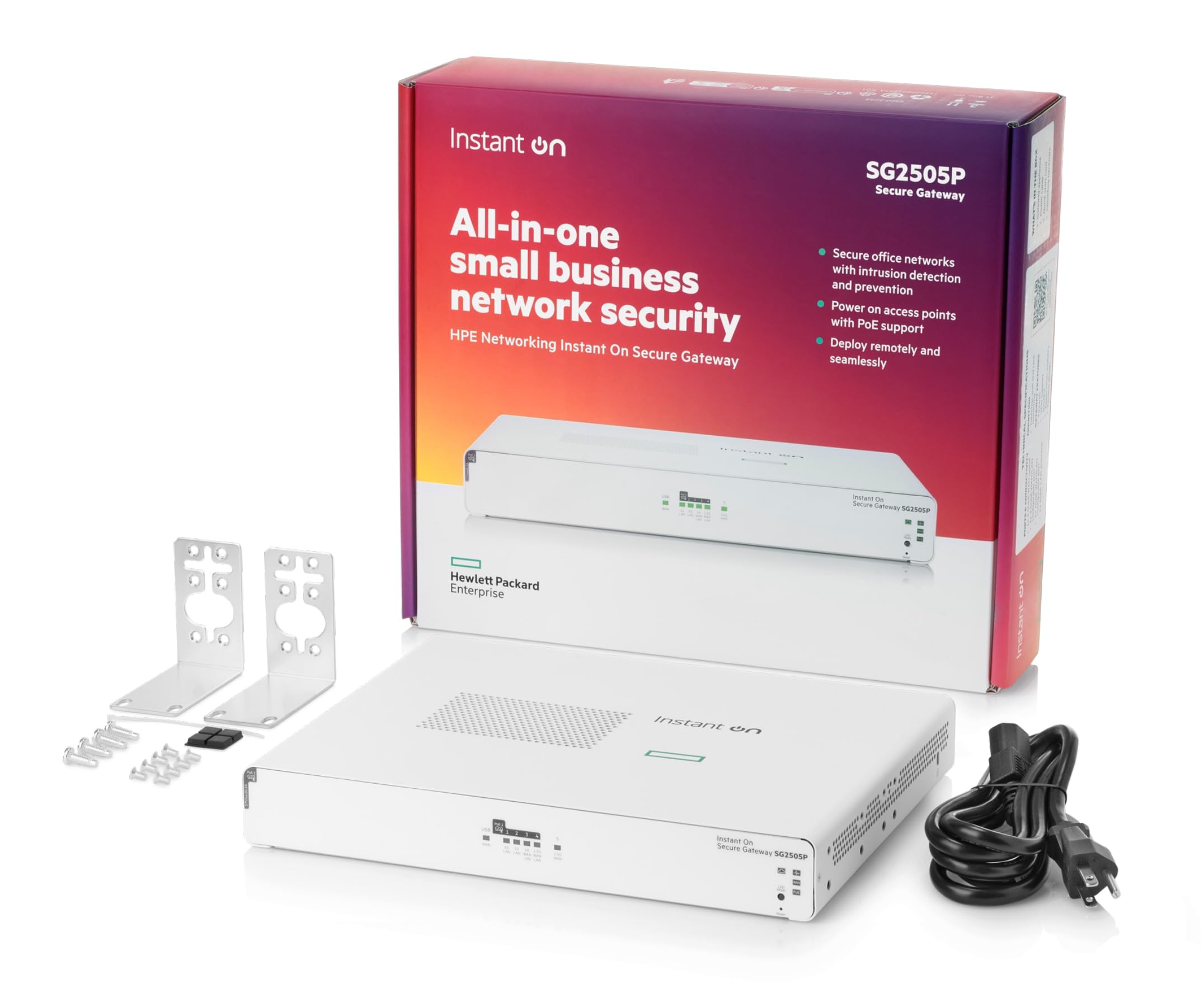 HPE Networking Instant On Secure Gateway SG2505P 5-Port 2.5G Smart-Managed Gateway with PoE, 2X 2.5GBase-T, 3X 1GBase-T, 60W PoE