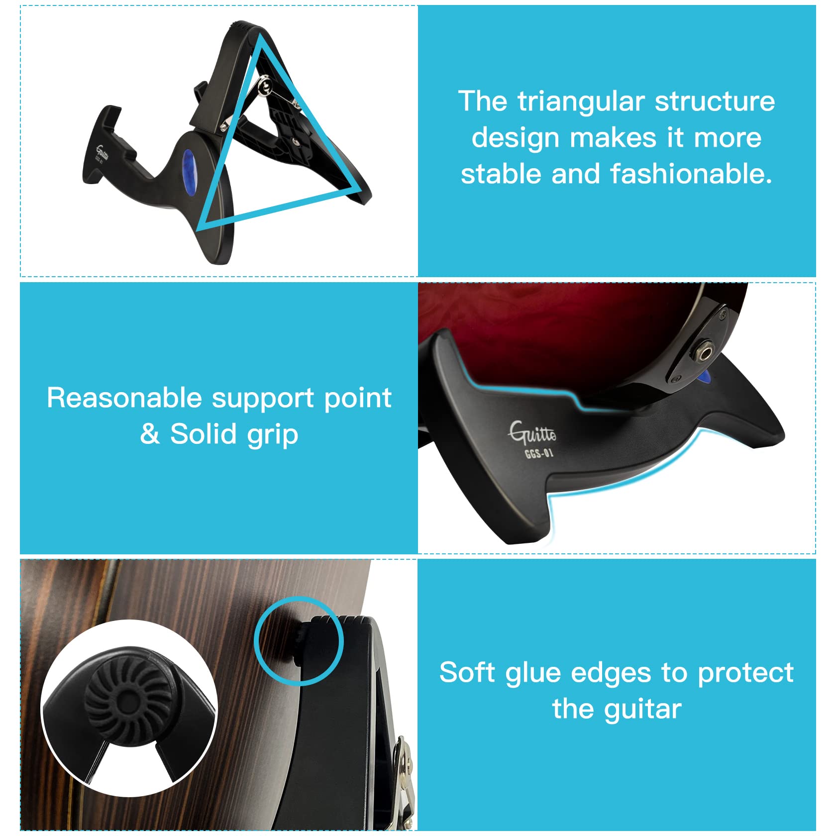 Universal Guitar Stand Folding   Guitto Guitar Tripod Adjustable A Frame Stand For Acoustic And Electric Guitars Instrument Hold