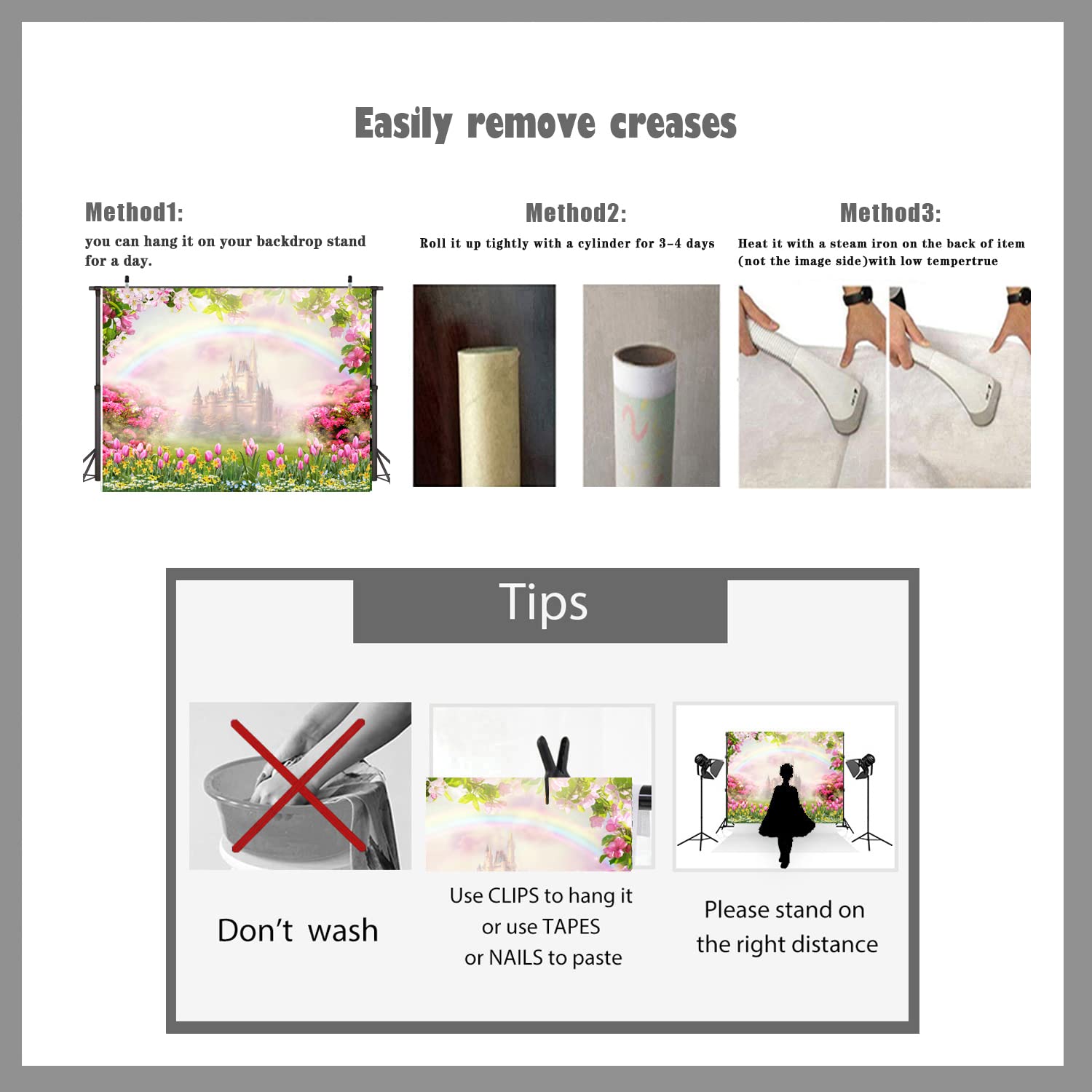 Ltlyh 7X5Ft Spring Backdrop Girl'S Birthday Backdrop Floral Castle Rainbow Nature Scenery Background Kids Girls Children Birthda