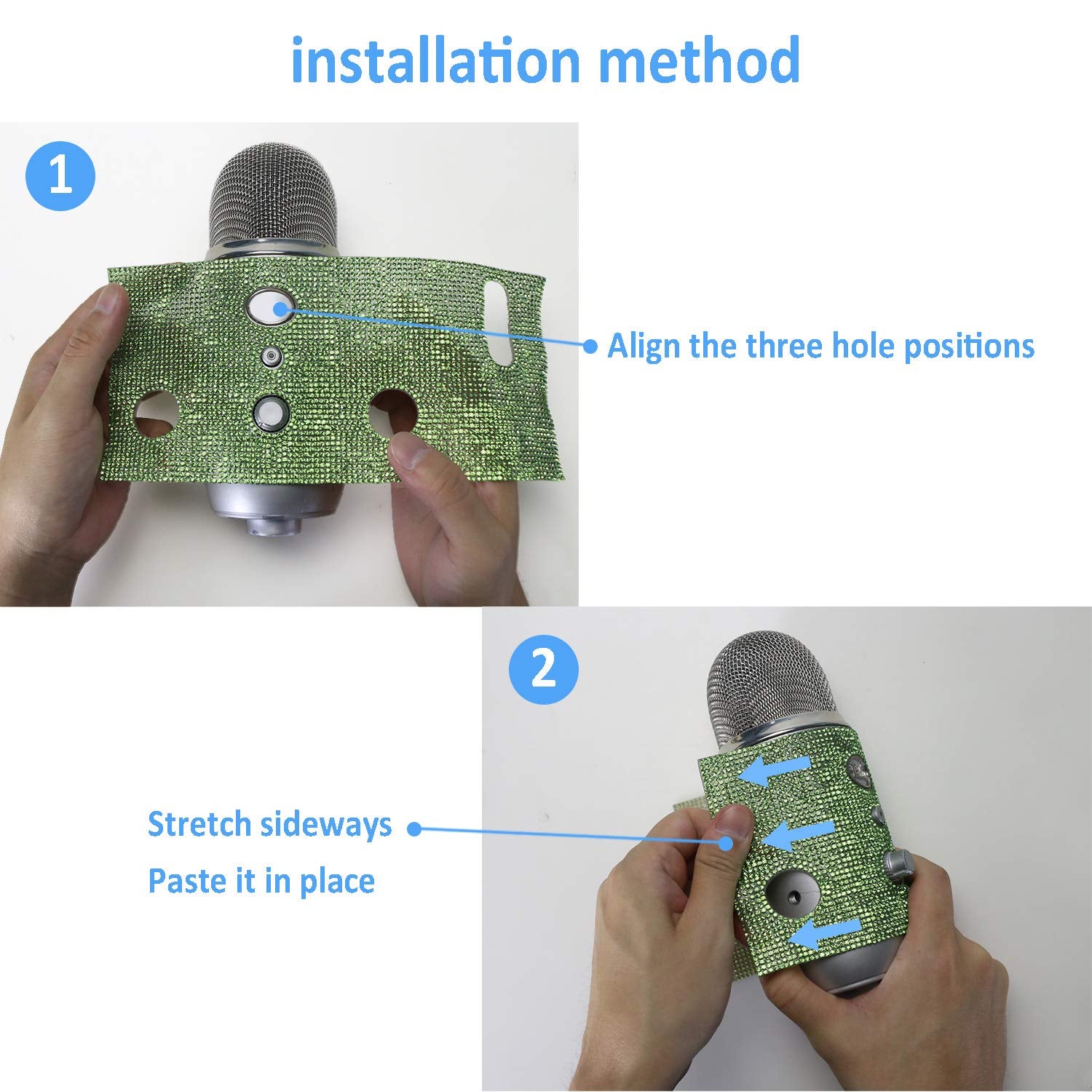 YOUSHARES Blue Yeti Pop Filter   Cute Glitter Sticker, Bling Diamond Shiny Skin with Mic Foam Winscreen Compatible with Blue Yeti Microphones (Silver)