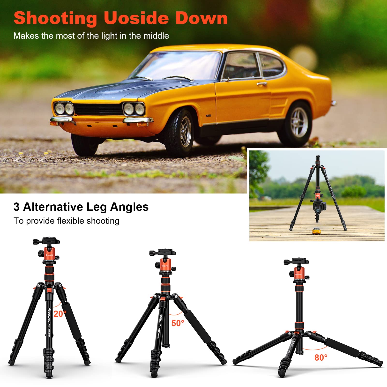 Geekoto 58� Magnetic Tripod, Compact Aluminum Alloy Lightweight Magsafe Camera Tripod With 360 Degree Panorama Ball Head, Professional Camera Tripod For Travelling, Learning And Working