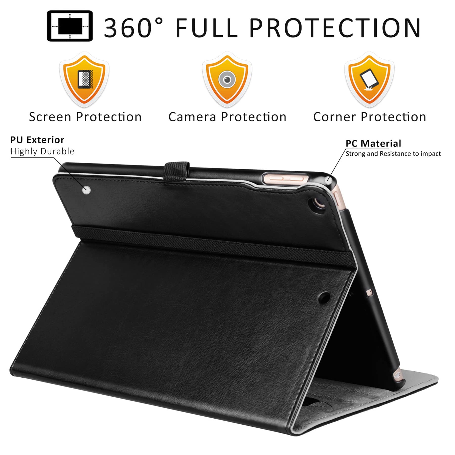 Ztotop Case For Ipad Air 3Rd Generation 2019/Ipad Pro 10.5 Inch 2017, Premium Pu Leather Business Folding Stand Folio Cover For Ipad Air 3 Gen, Black