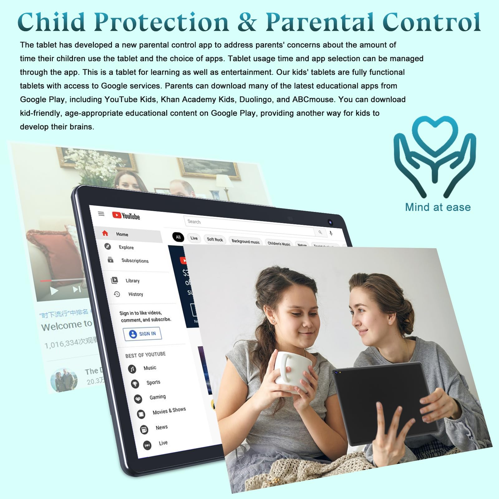 Byandby 2024 Newest Tablets Android 12, 2 In 1 Tablet With Keyboard, 10 Inch Tablets, 4Gb+64Gb/512Gb Expand, 2.4G+5G+Wi Fi 6, Du