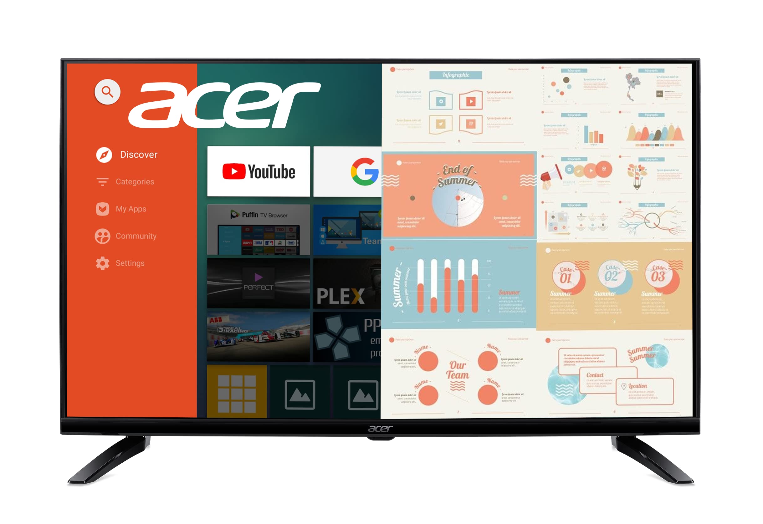 43'' Ag Va Monitor|Acer Da White Led Backlight Lcd 43''H Ag Va 1920 X 1080 75Hz, Black|349.99|0|None|None|