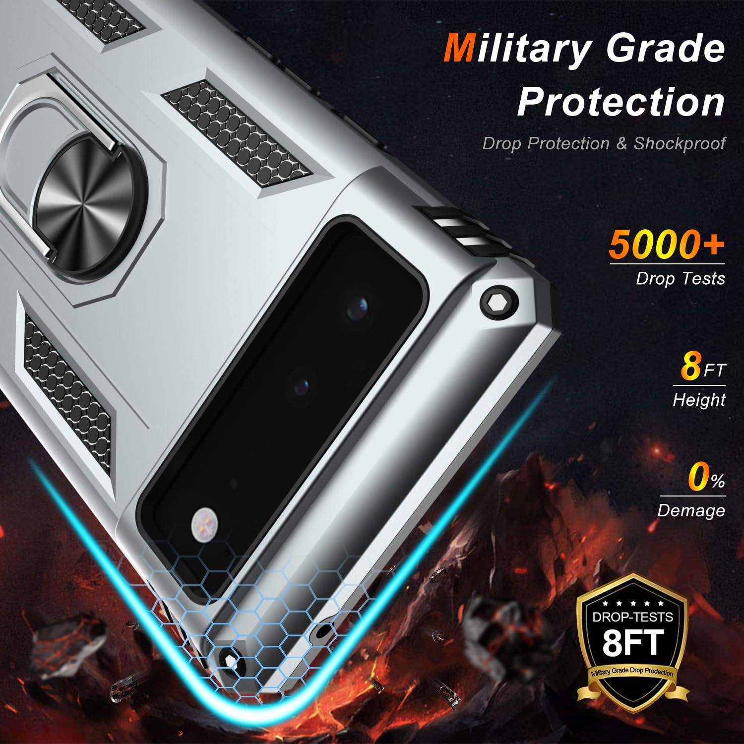 Lumarke For Google Pixel 6A Case With Screen Protector,Pass 16Ft. Drop Tested Military Grade Protective Phone Cover With Magneti