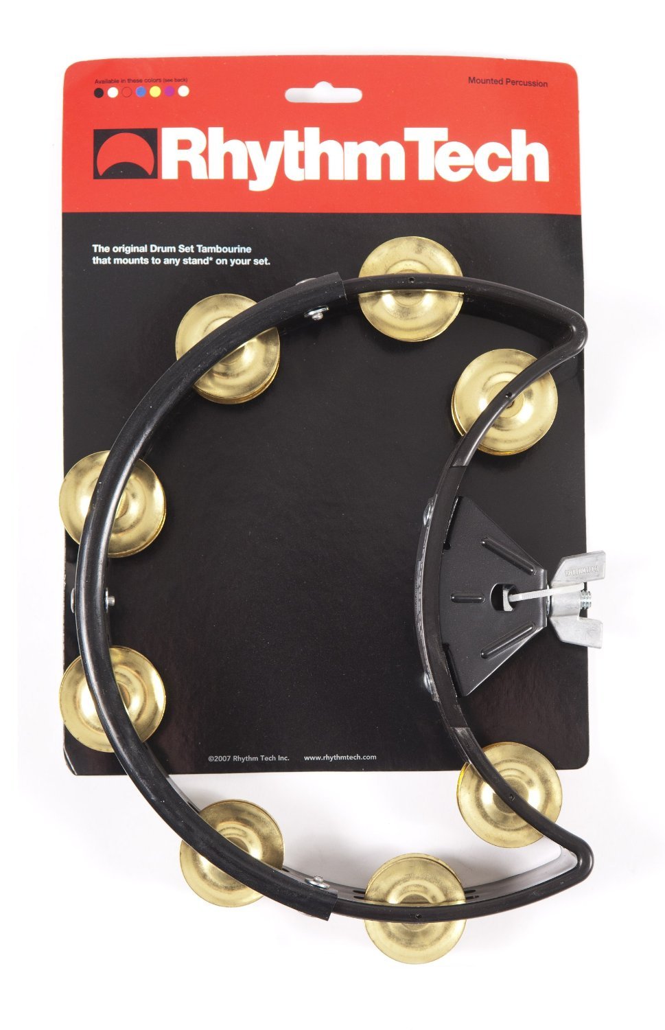 RhythmTech DST11 Drum Set Tambourine Brass Jingles, Black