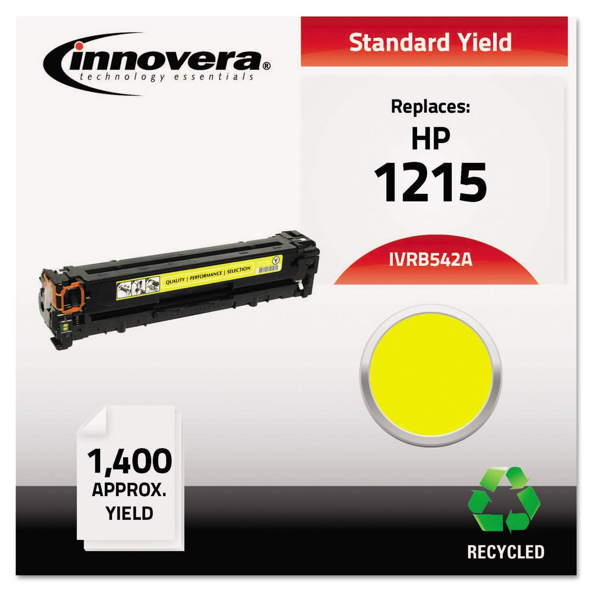 Innovera Ivrb542A Remanufactured Yellow Toner Replacement For Cb542A #125A 1400 Page Yield