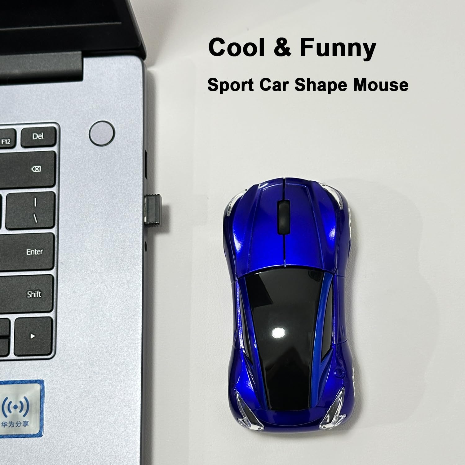Tdrtech Wireless Car Mouse 2.4Ghz 3D Dpi 1600 Cool Sport Usb Gaming Mouse Mice For Pc Computer Laptop Notebook Blue