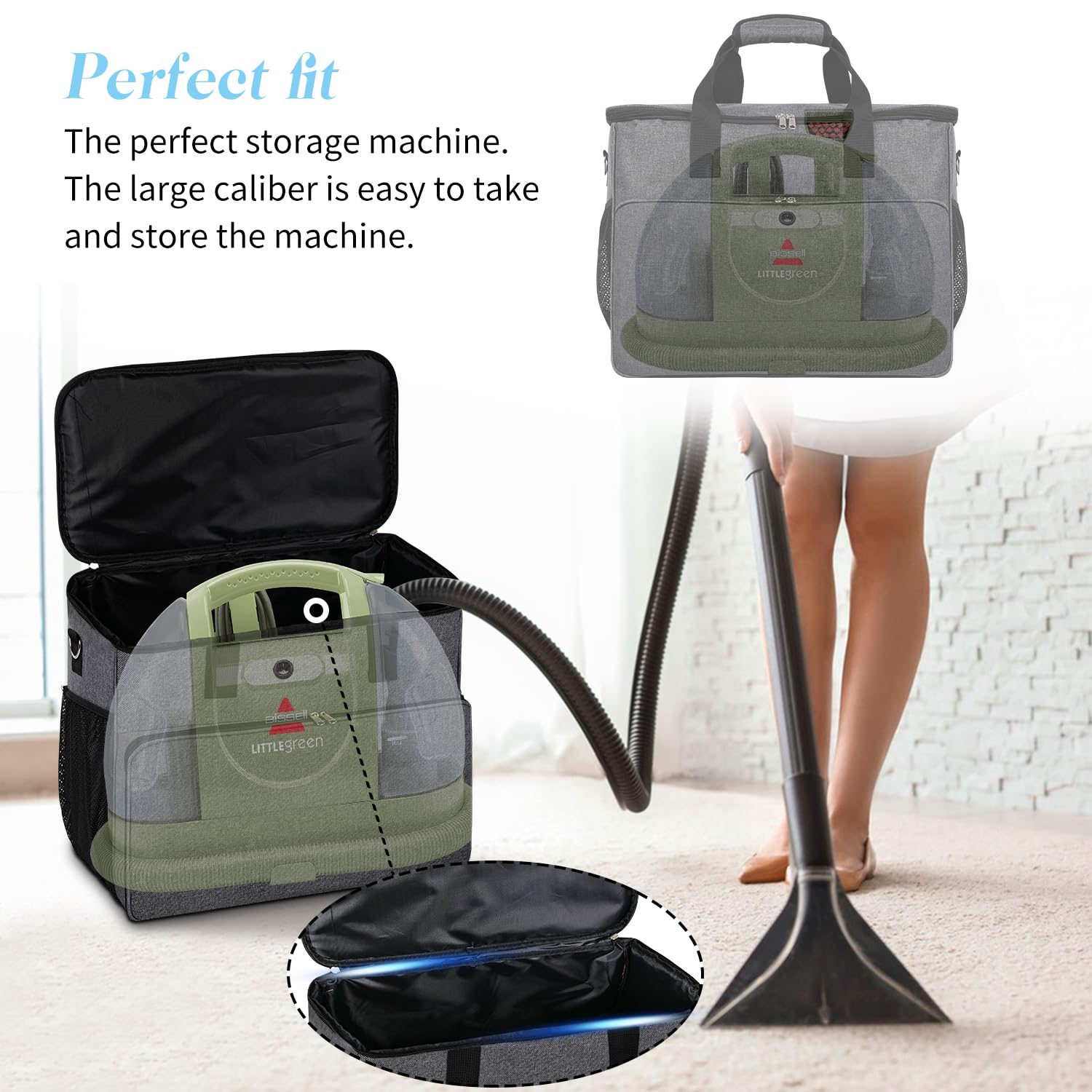 Storage Bag Compatible With Bissell Green Machine Upholstery Cleaner 1400B/3353/74R7, Carrying Bag For Bissell Carpet Cleaner, B