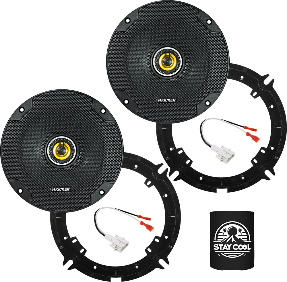 KICKER Front/Rear Door 6.5 Speakers Kit for Kia K5 2021 Upgrade Kit - Pair of CS Series 6 1/2 Inch Coaxial Speakers with Adapter