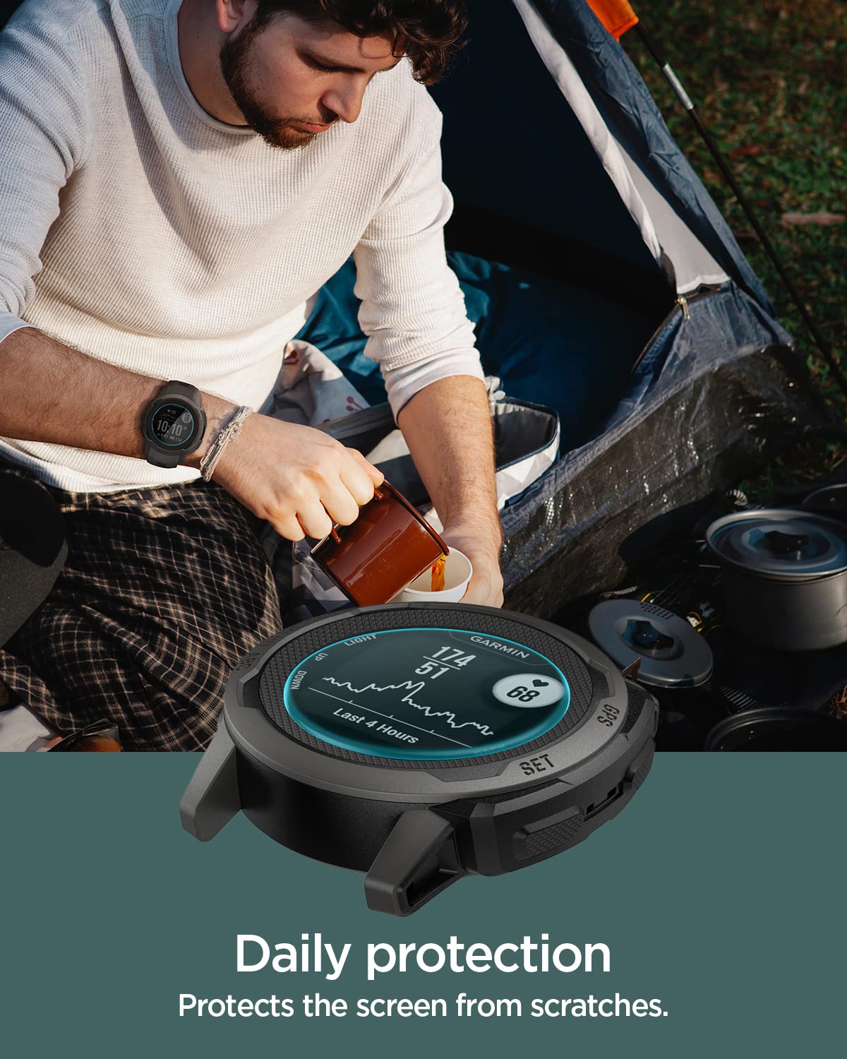 Spigen Tempered Glass Screen Protector [Glastr Ez Fit] Designed For Garmin Instinct 2S (40Mm) / Instinct 2S Solar (40Mm)   2 Pack