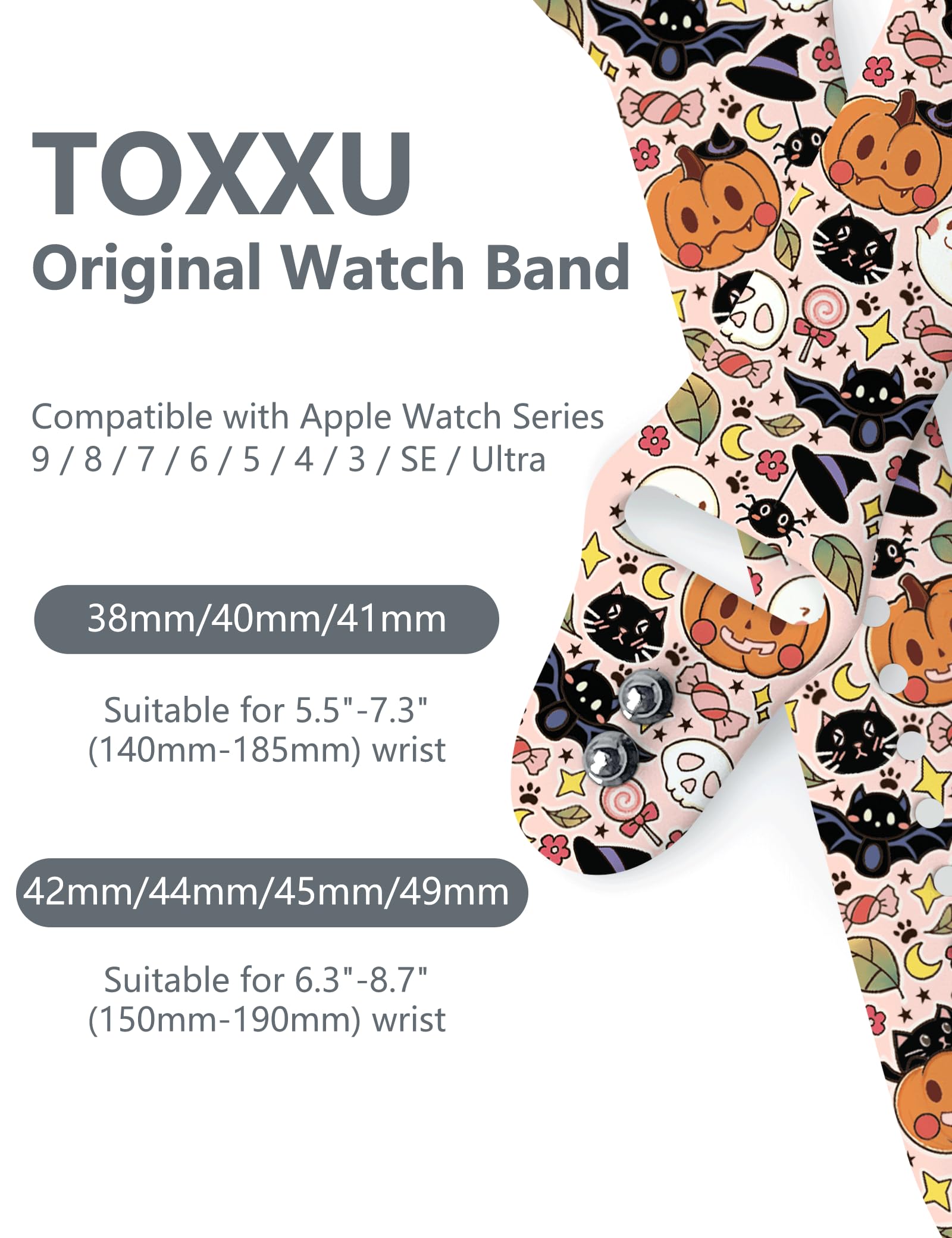 Toxxu Halloween Pumpkins Watch Band Compatible With Apple Watch 38Mm 40Mm 41Mm 42Mm 44Mm 45Mm 49Mm For Women Men, Stylish Funny