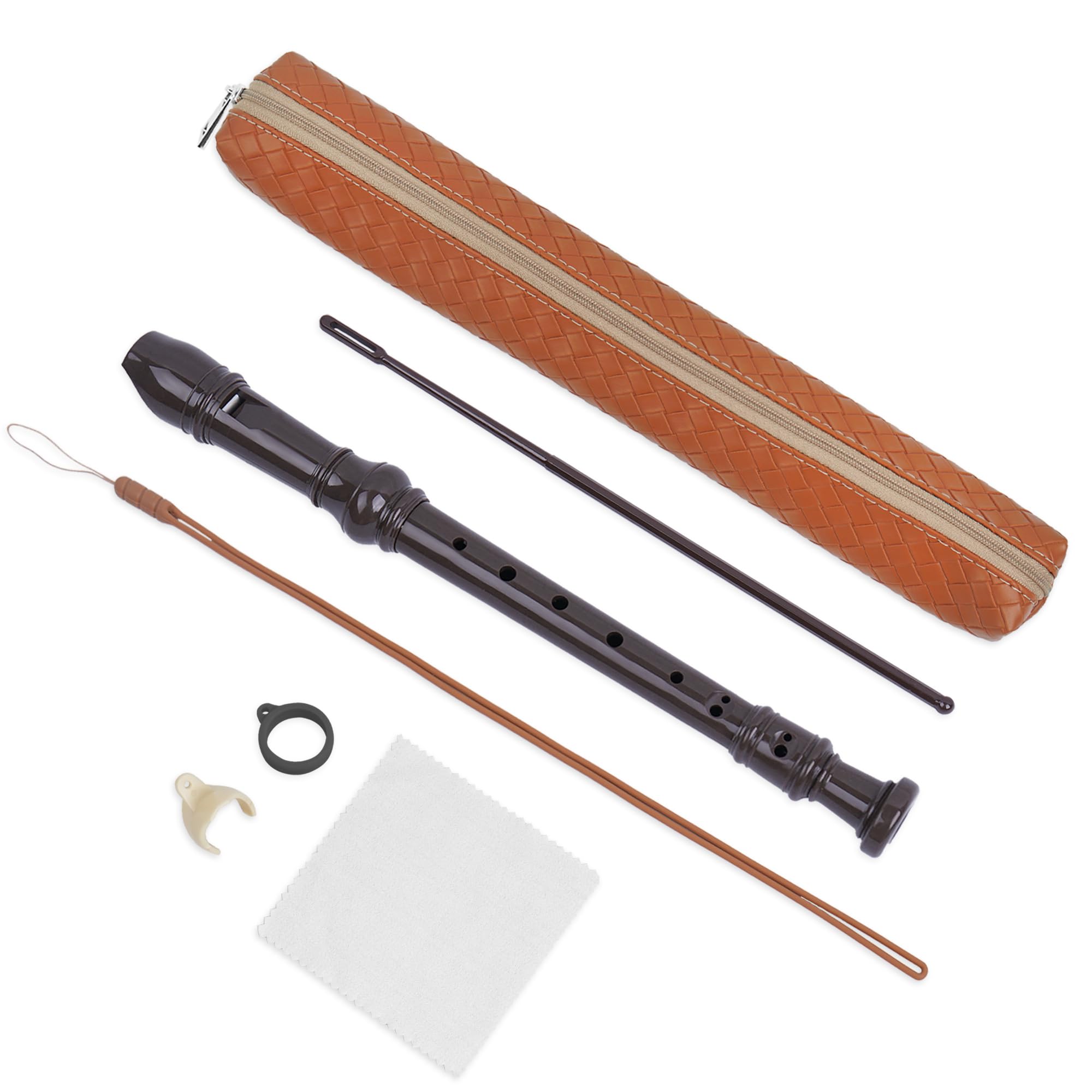 Jasenna Recorder Instrument for Beginner Adults,8-Hole Soprano Descant Recorder Music Flute with Cleaning Rod & Case Bag For Hom