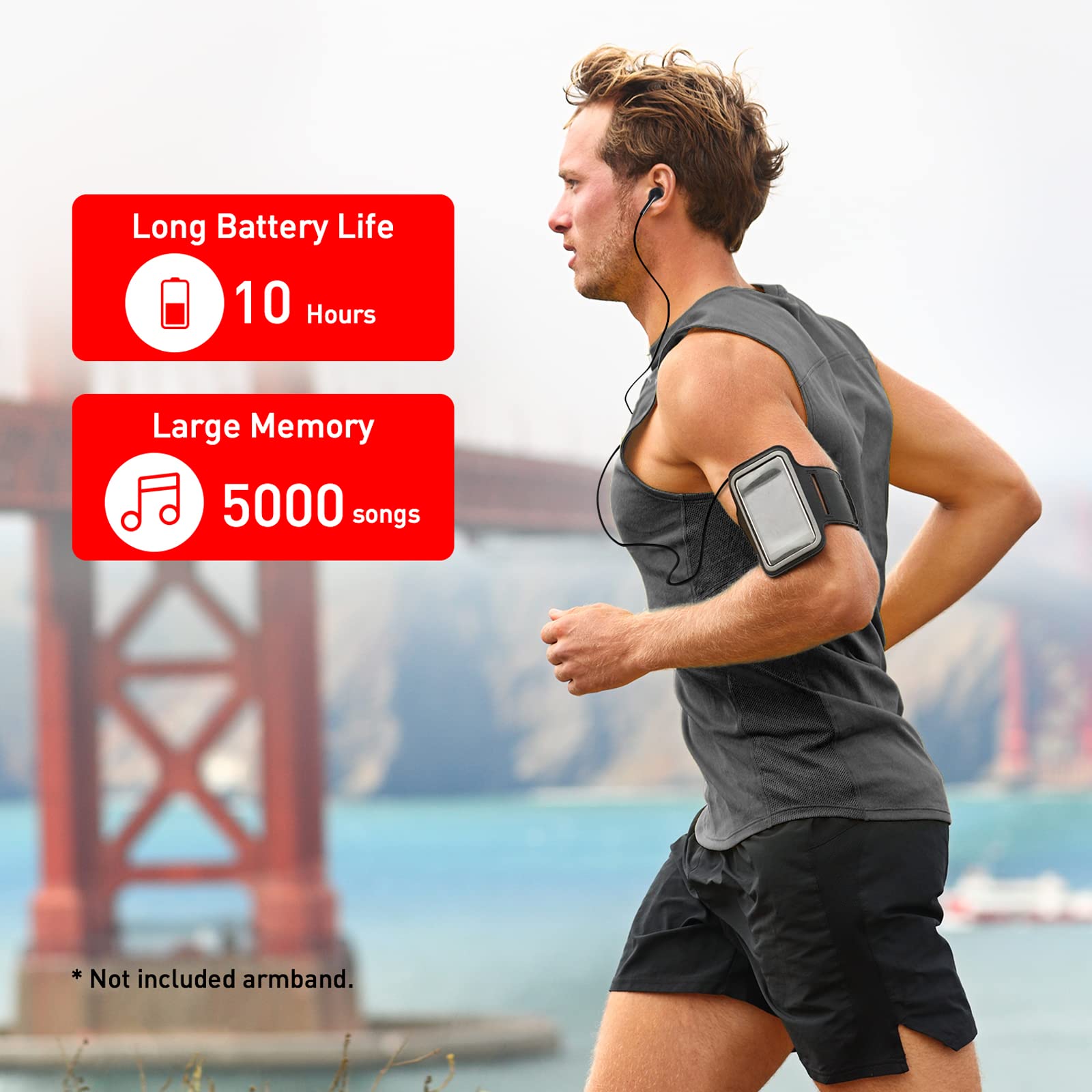 imkavery 64GB MP3 Player - Portable Music Player with Speaker, Earphones, Video & Voice Recording, E-Book - Black, Model MP20