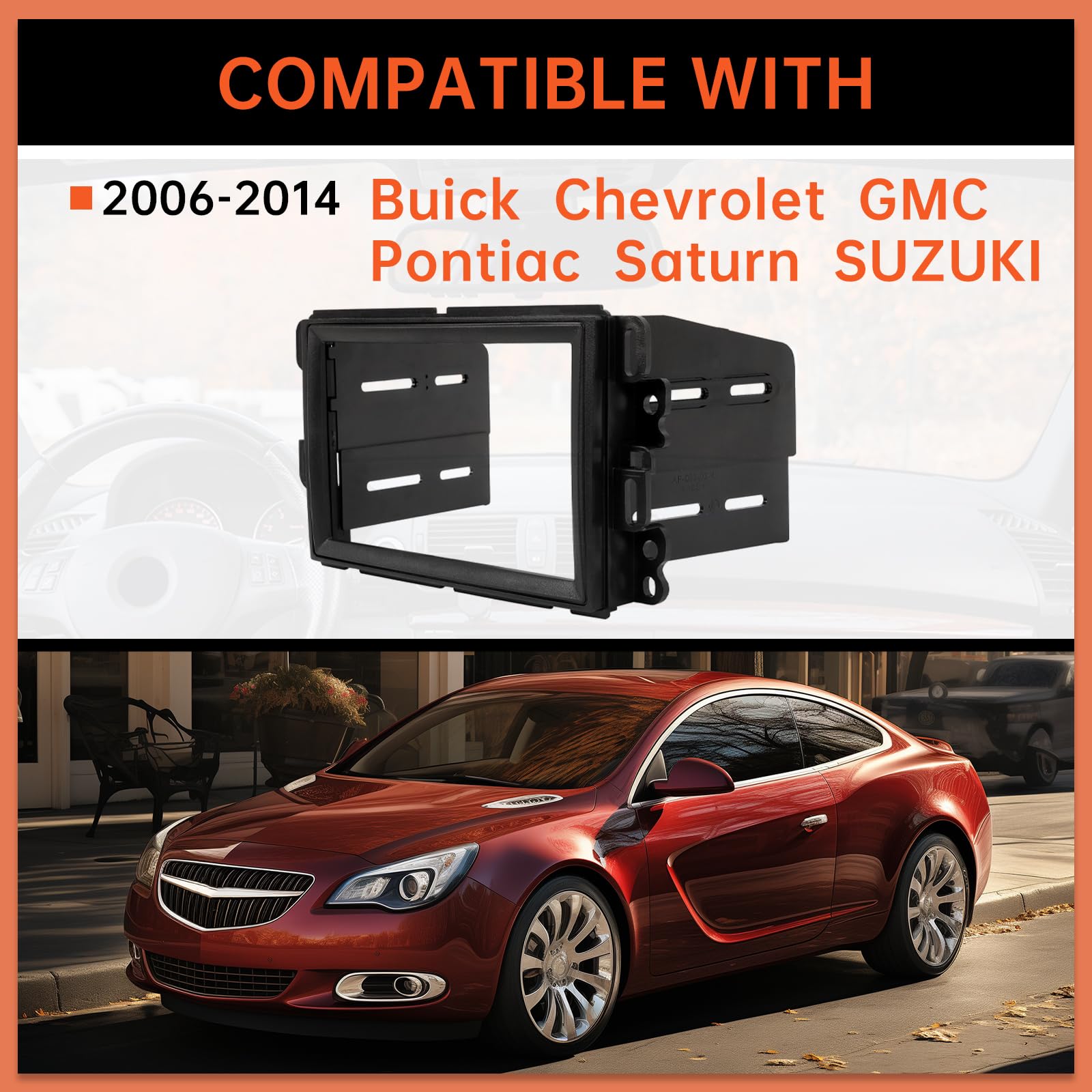 Ecotric Double Din Dash Installation Kit Compatible With 2006 2014 Buick Chevrolet Gmc Pontiac Saturn Car Radio Stereo Dash Beze