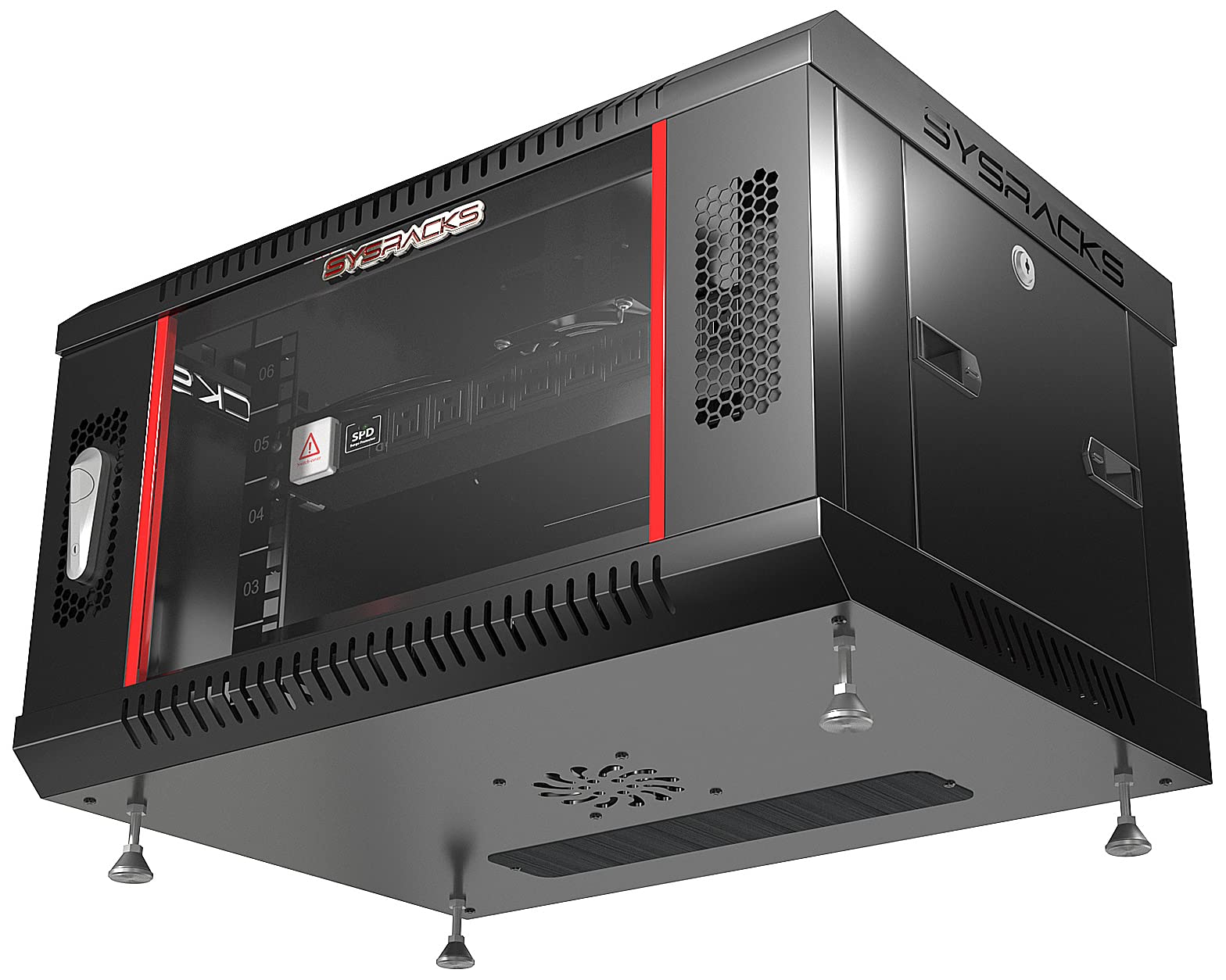 Server Rack   Wall Cabinet   6U Wall Mount Rack Enclosure With Fans   Audio Rack   Network Rack   24 Inch Depth Av Cabinet   On Levelers   Pdu   Shelf   Locking Cabinet   Black (6U 24'X18'X14.5')