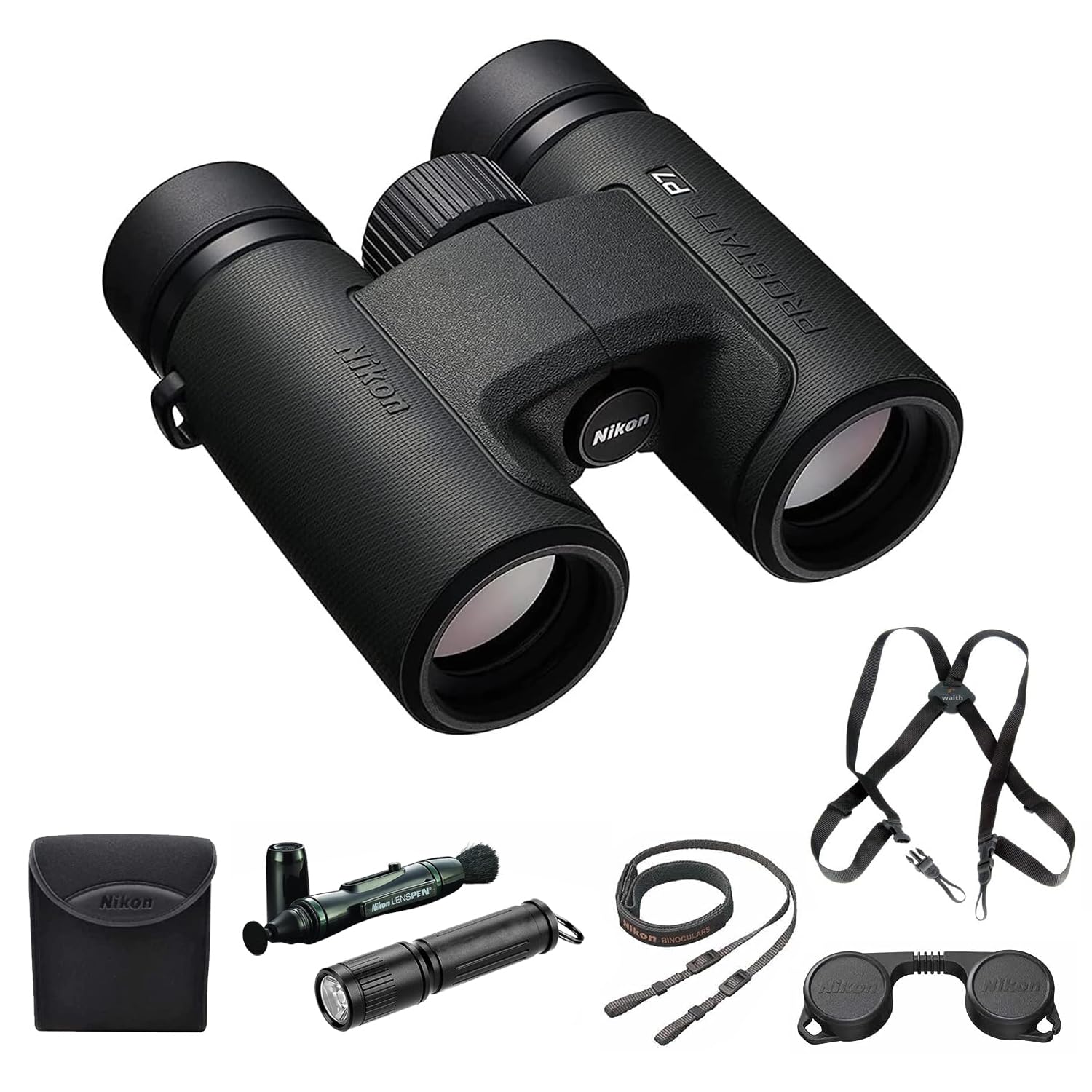 Nikon Prostaff P7 8X30 Waterproof Binocular For Adults | Small & Compact Travel Binoculars For Bird Watching | Binocular Harness