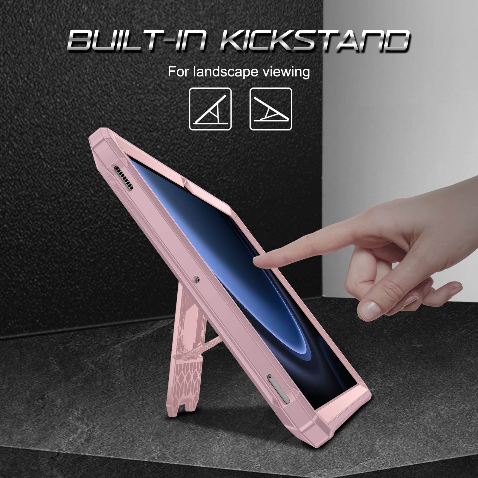 Fintie Shockproof Case For Samsung Galaxy Tab S9 Fe 5G 10.9 Inch/Galaxy Tab S9 11 Inch 2023, Tuatara Rugged Unibody Hybrid Full