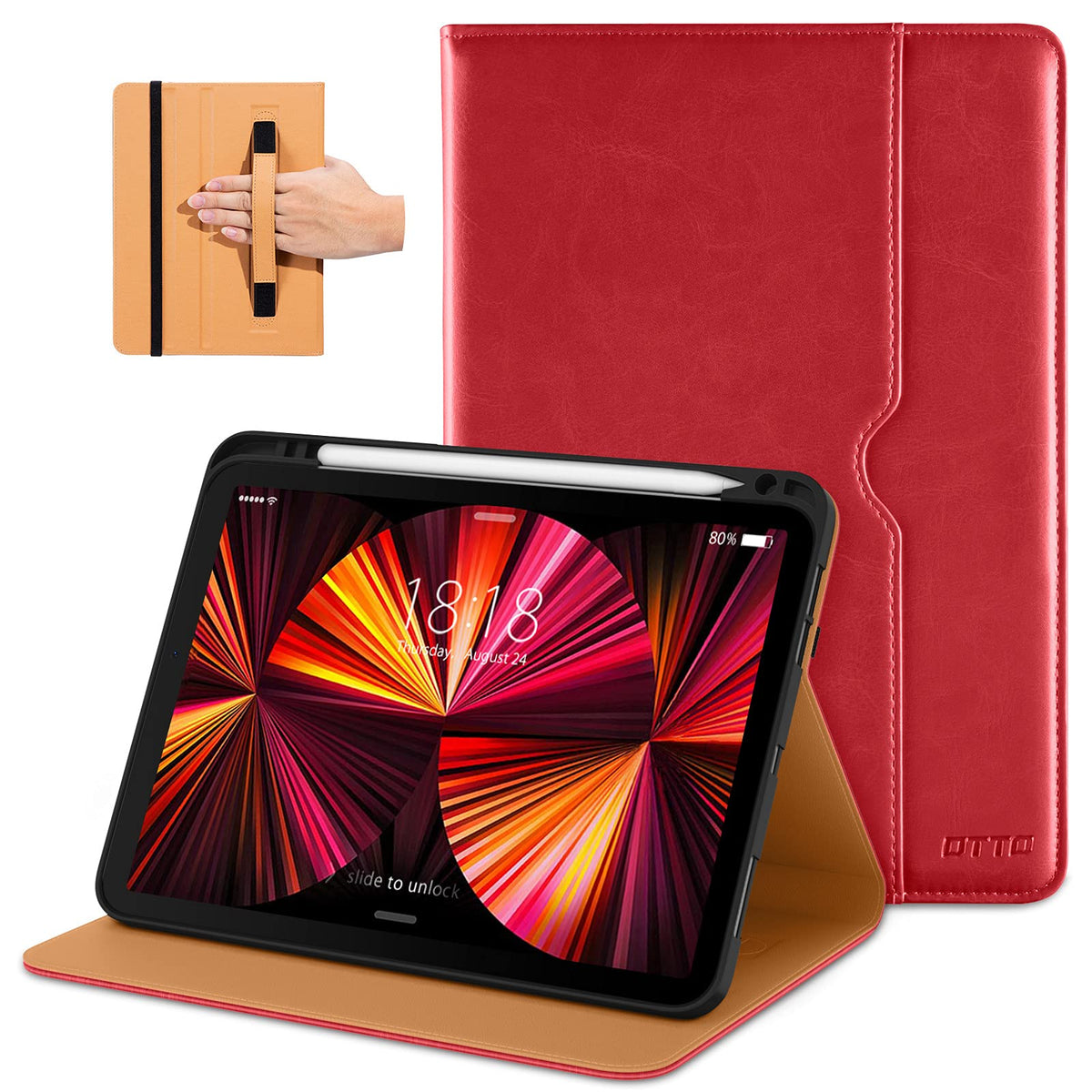 Dtto Case For Ipad Pro 11 Inch 4Th / 3Rd / 2Nd / 1St Generation 2022/2021/2020/2018,Premium Pu Leather Folio Stand Cover With Ha