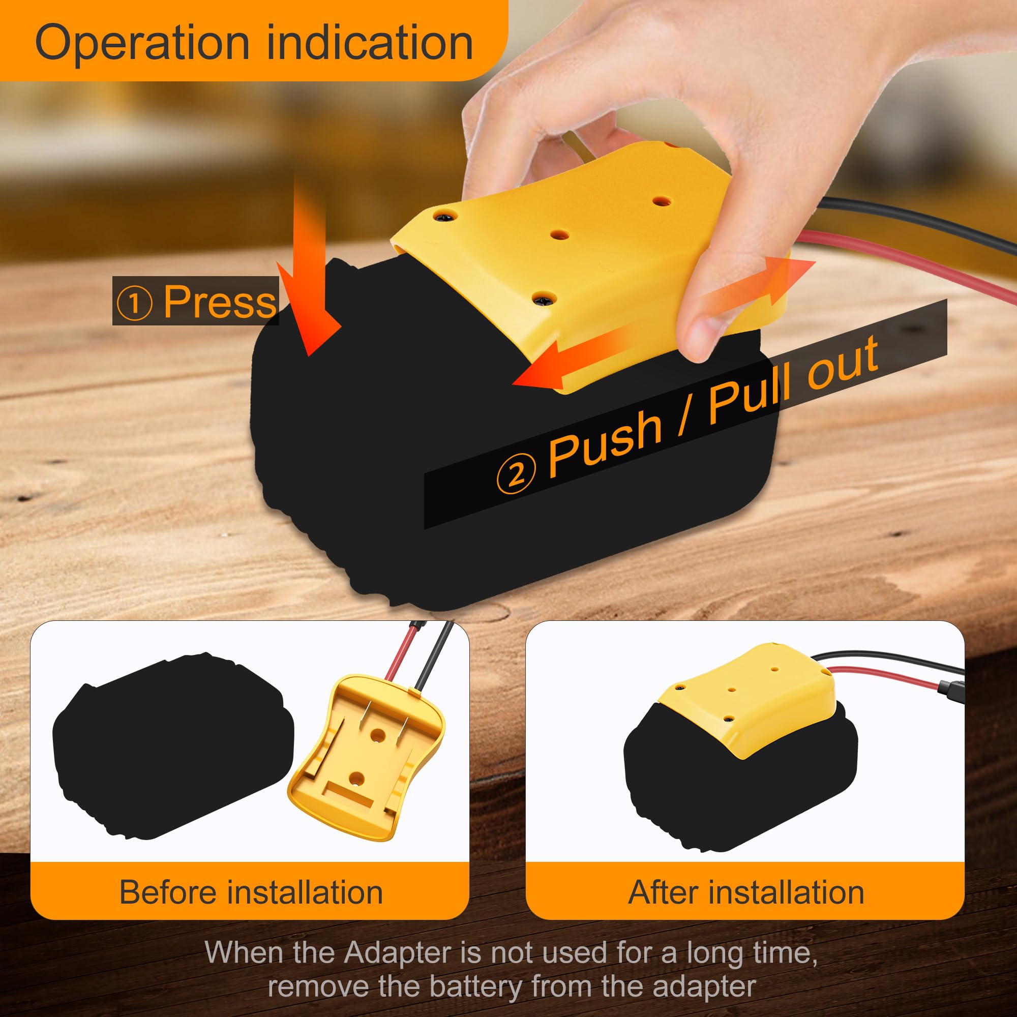 Rvboatpat Power Wheel Battery Adapter For 20V Battery Adapter Converter Kit 12 Awg Wire With Fuses And Connectors   3 Pack