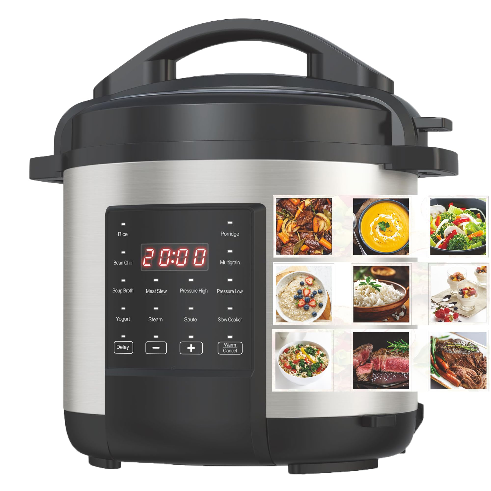 EMB Ironblade 7in1 Multi Cooker, 6Liter, 1000W Stainless Steel Programmable Pressure Cooker, Slow Cooker, Rice Maker, Steamer