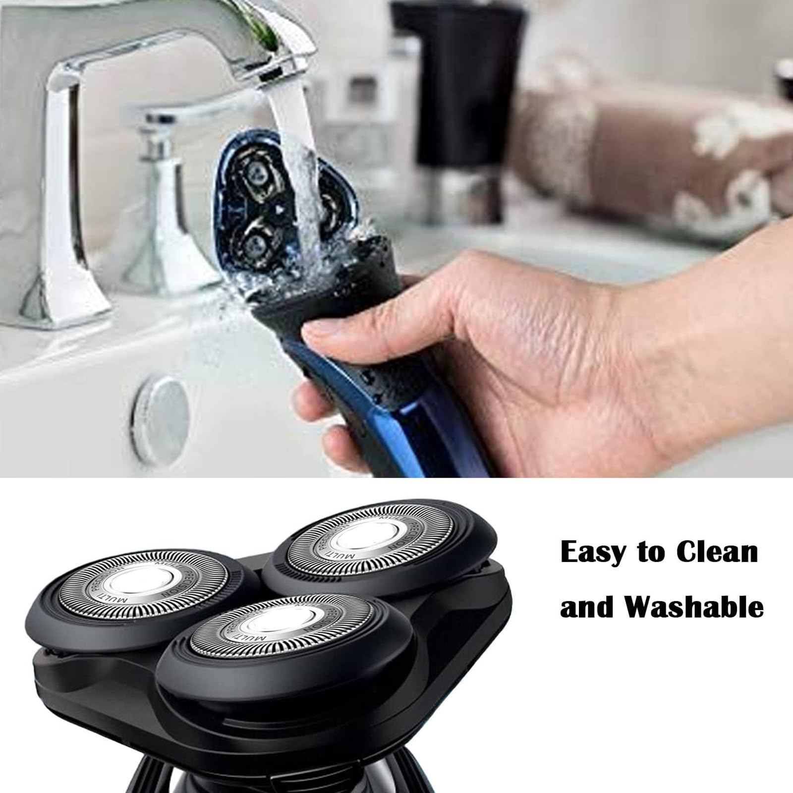 Suleto Sh50/52 Replacement Heads Compatible With Philips Series 5000 Shavers, Sh50 Shaving Head Part S5000 Electric Razor Head R