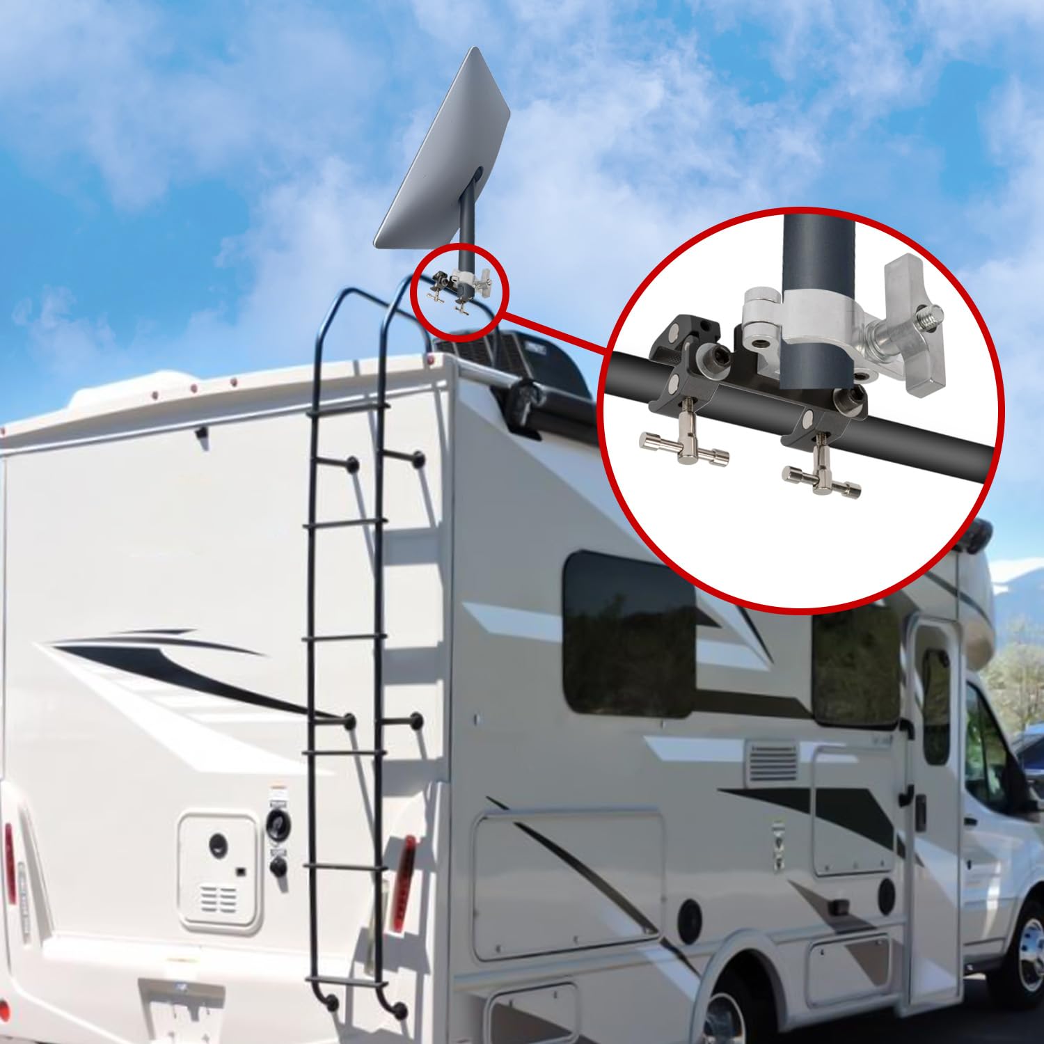 Aspotify Starlink Mount Clamp, Starlink Mounting Kit, Starlink Rv Mount For Starlink Pole Mount, Starlink Roof Mount, Outdoor Po