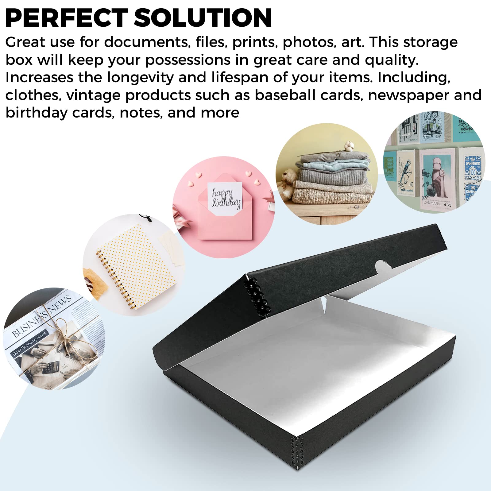 Golden State Art, Archival Folio Storage Box 11X14, Clamshell Design With Metal Edge, Preserve And Store Photos Documents Cards Prints Arts And Crafts Diy, Black