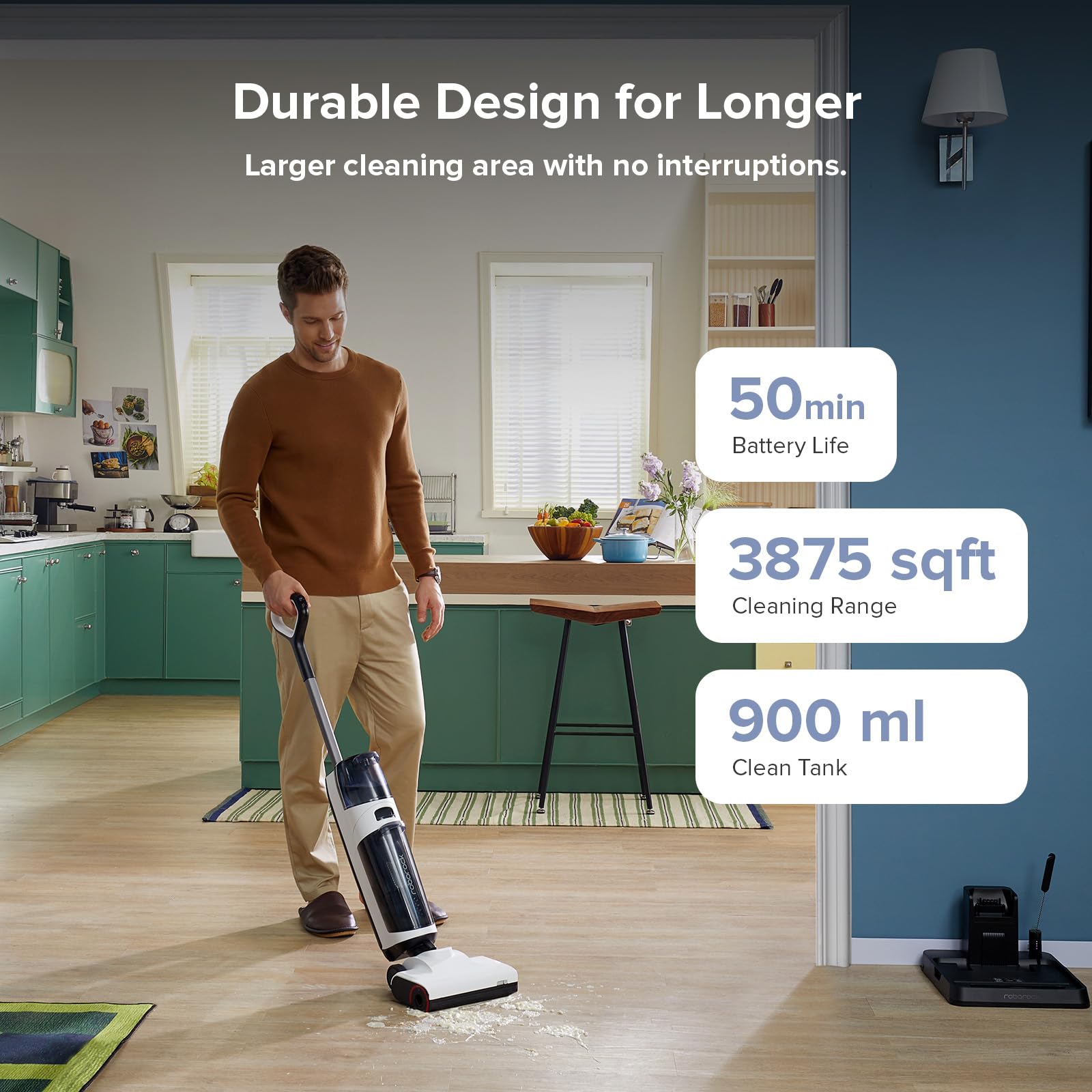 Roborock Dyad Air Wet Dry Vacuum Cleaner, Cordless Vacuum Mop Combo With 17000Pa Power Suction, Long Battery, Edge Cleaning, Har