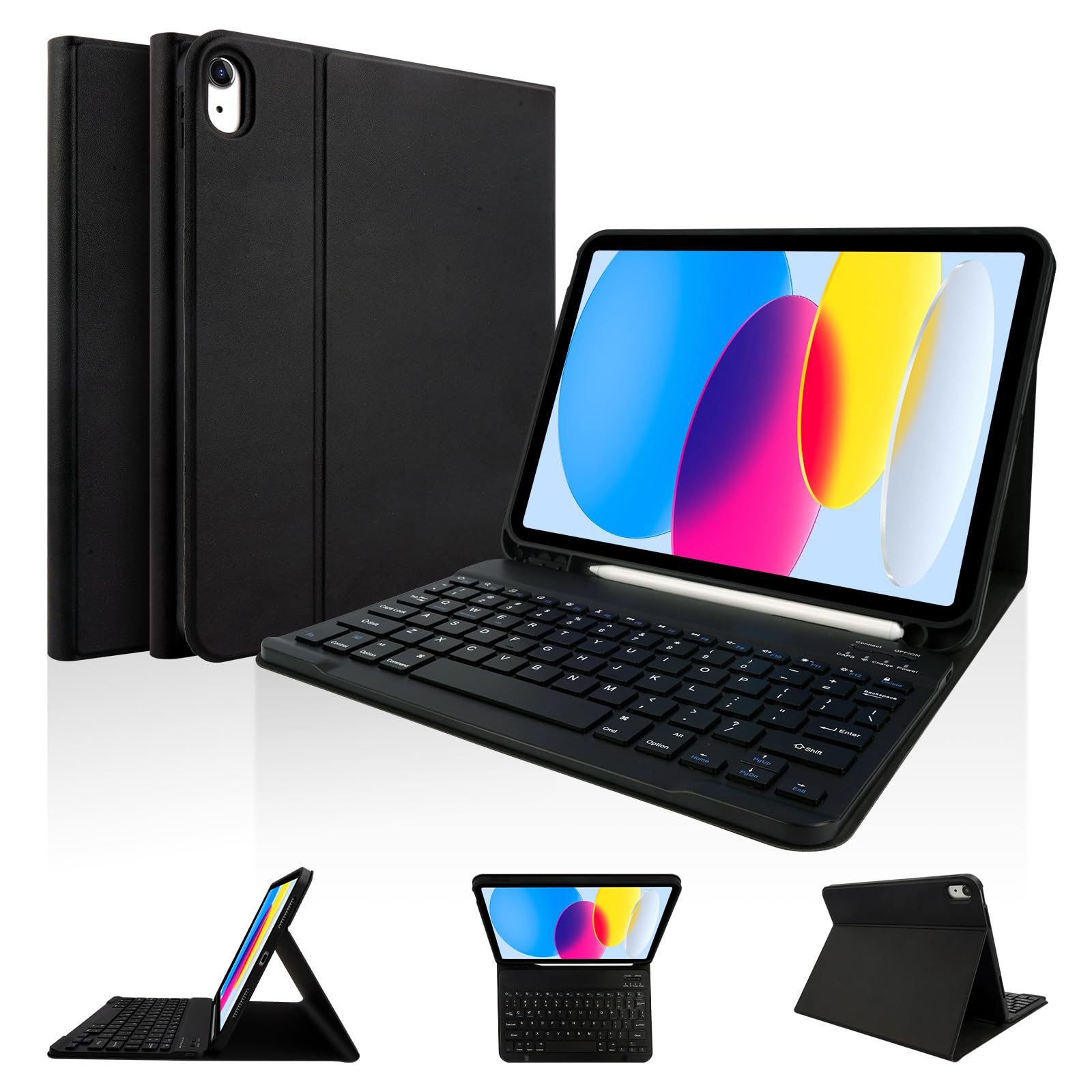 Lama Touchpad Ipad 10Th Generation Case With Keyboard, Smart Detachable Keyboard Folio Cover For New Ipad 10Th Gen 10.9'' 2022 (