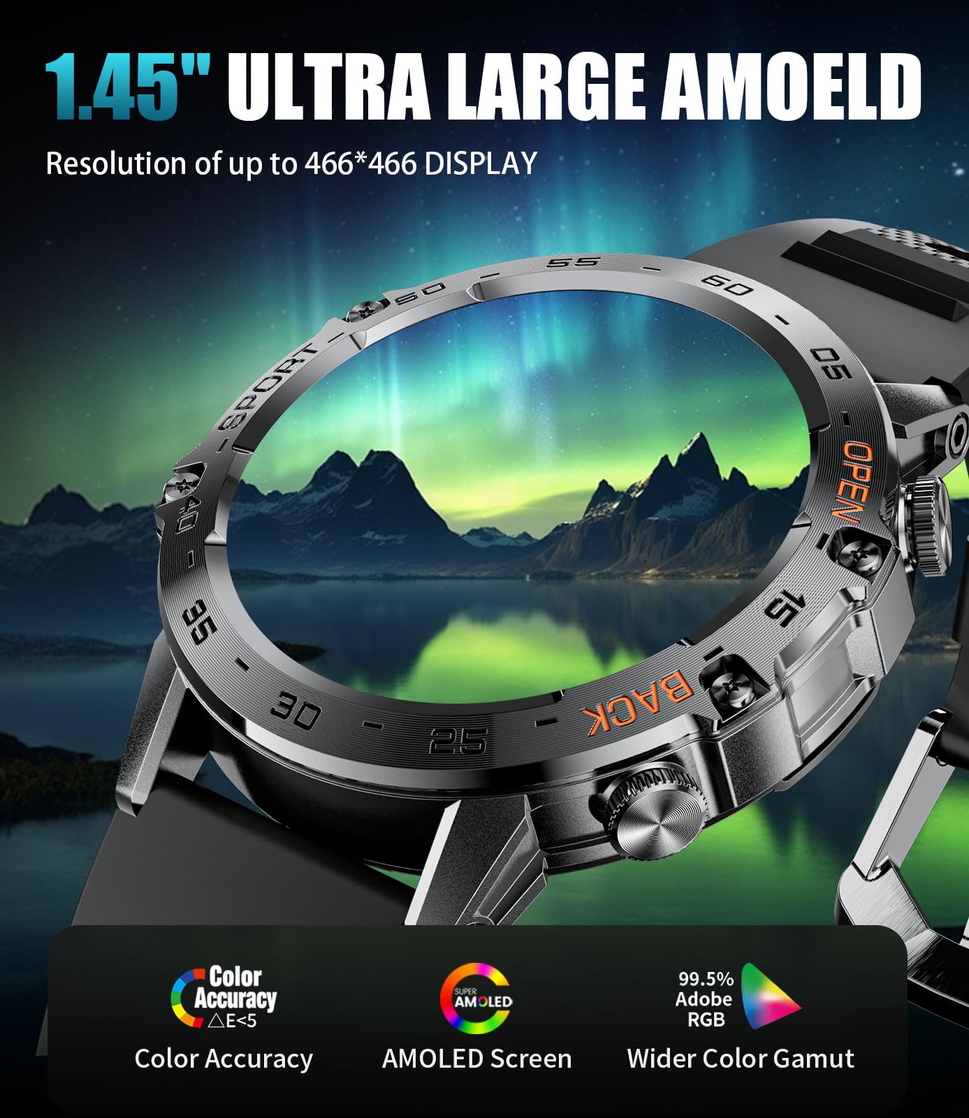 Sunkta Smart Watch For Men(Answer/Dial Calls),1.43 ' ' Amoled/100 Sports Modes, 5Atm Waterproof Fitness Watch With Heart Rate/Sp