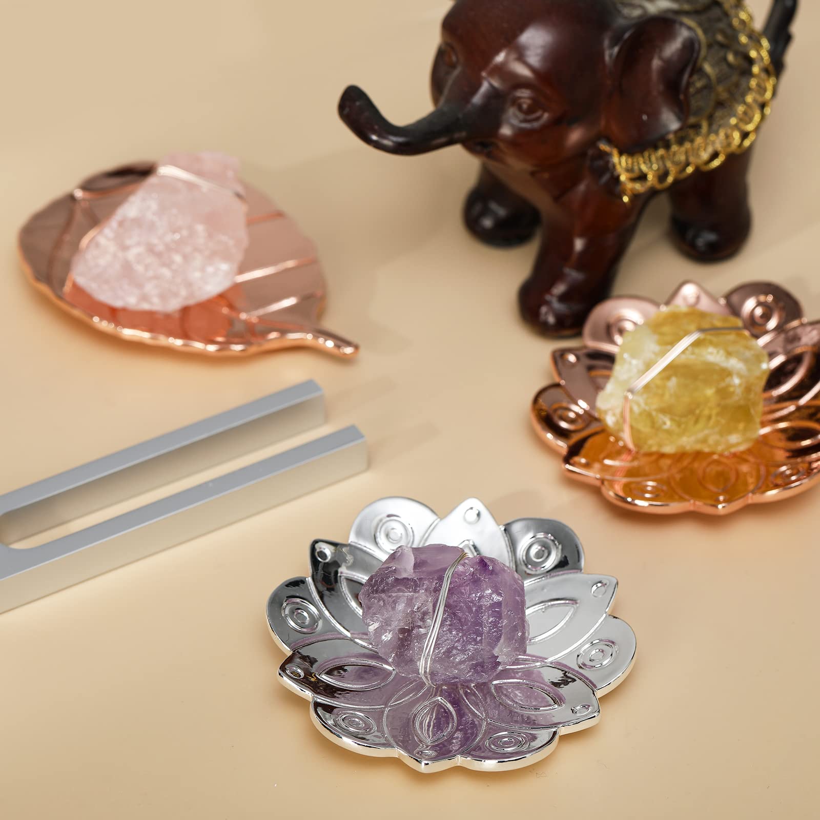 Ckakra Tuning Fork Kit,Solfeggio Energy Tuners,Sound Healing Crystal Kit,Meditation Accessories,Stress Relief Gifts Box,Shiny Si