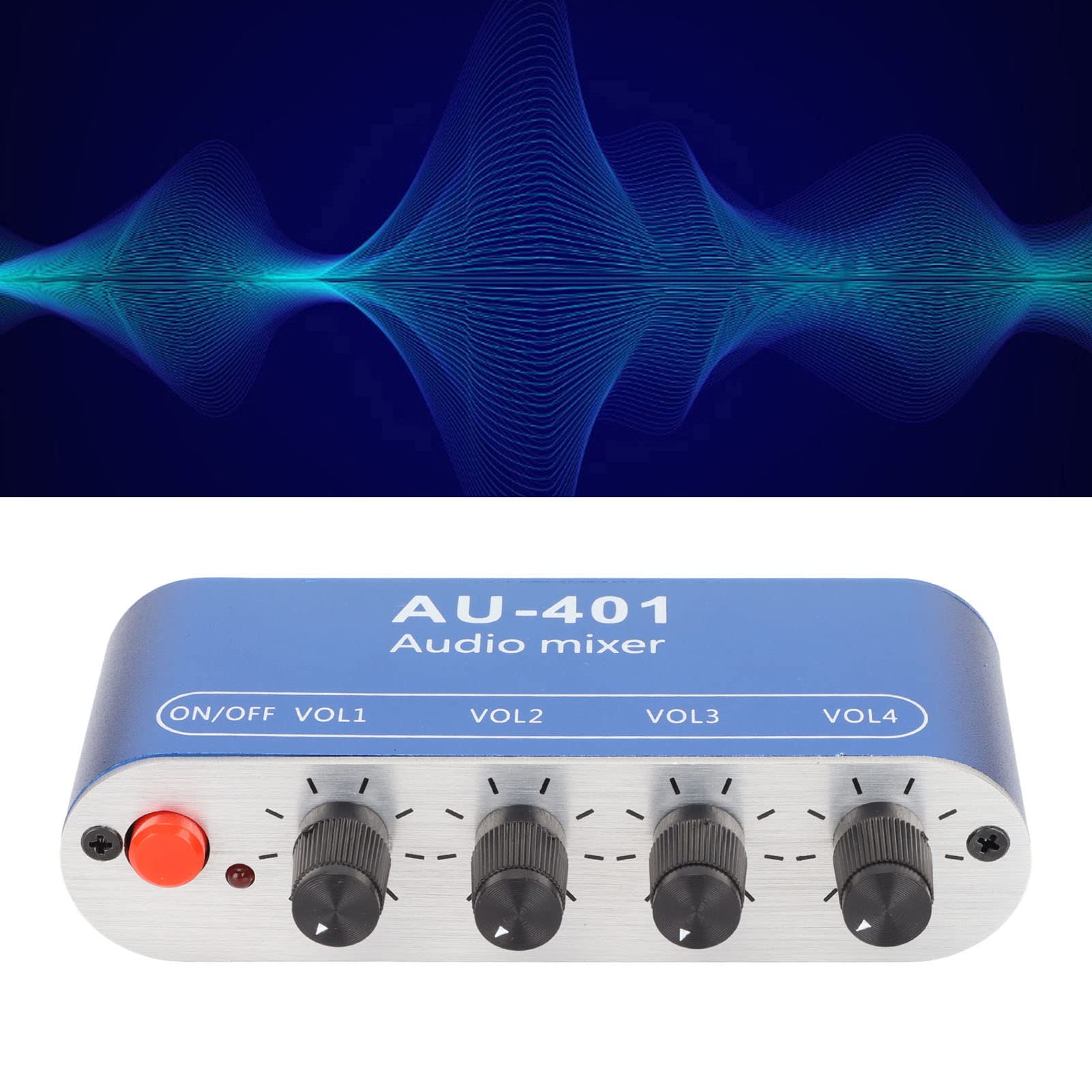 Mini Stereo Mixer, Line Mixer 4 Channel Low Noise 4 In 1 Out Volume Adjustment 3.5Mm Sound Selector Amplifier Mini Audio Mixer F