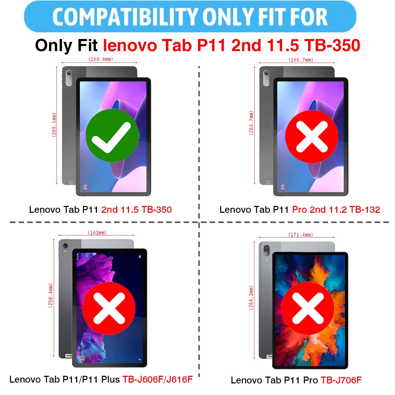 Xunylyee [2 Pack Screen Protector For Lenovo Tab P11 2Nd Gen 11.5 Inch, Easy Installation Tempered Glass For Lenovo Tab P11 2Nd