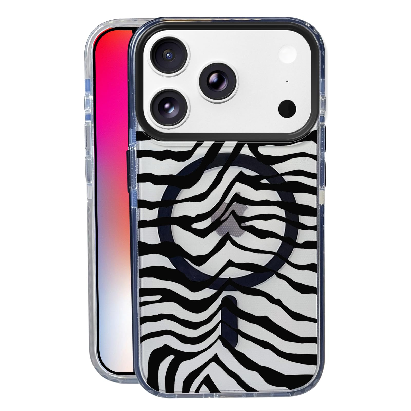 Nimeey Zebra Pattern for iPhone 17 Pro Case,MagSafe Compatible,Matte Soft Slim Shockproof Cover,Anti-Fingerprint,Anti-Yellowing,