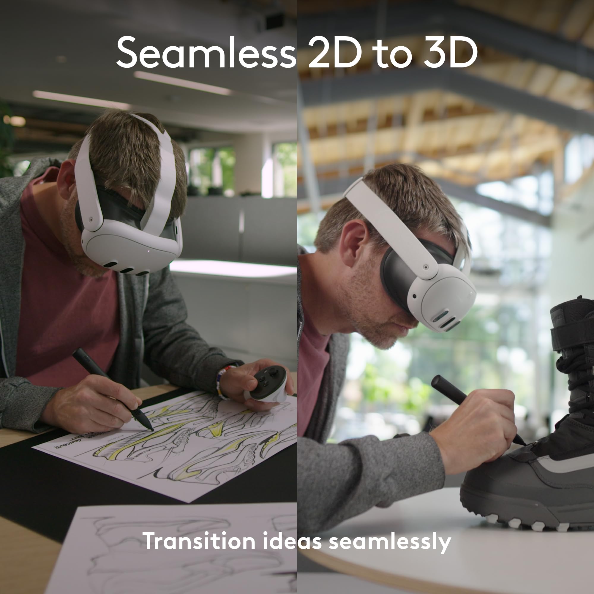 Logitech Mx Ink Mixed-Reality (Mr) Stylus With Charging Dock Combo, High Precision And Pressure Sensitive, Transforming Ideas In