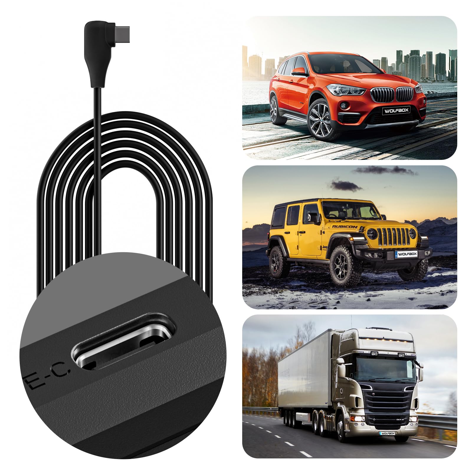 Wolfbox Usb C Acc Hardwire Kit For G900Pro/G850Pro/G840S/G900/G850/G930/G840H/I07/I17/X5, Hard Wire Car Charger Cable Kit 12V- 2