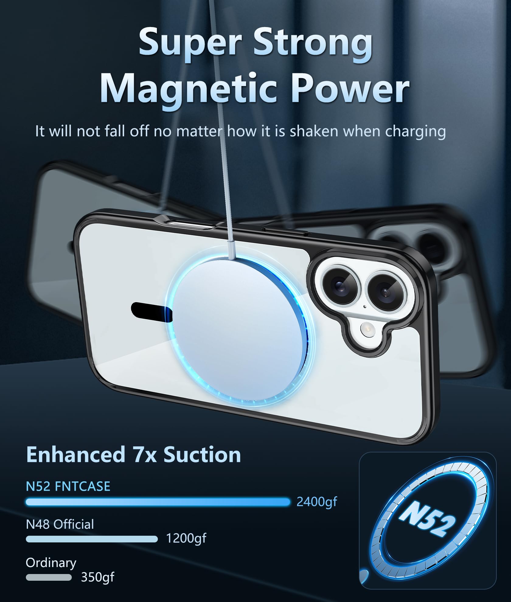 Fntcase For Iphone 16 Case: Support Camera Control Capture Magnetic Military Grade Drop Protection Anti Yellowing Cell Phone Cov