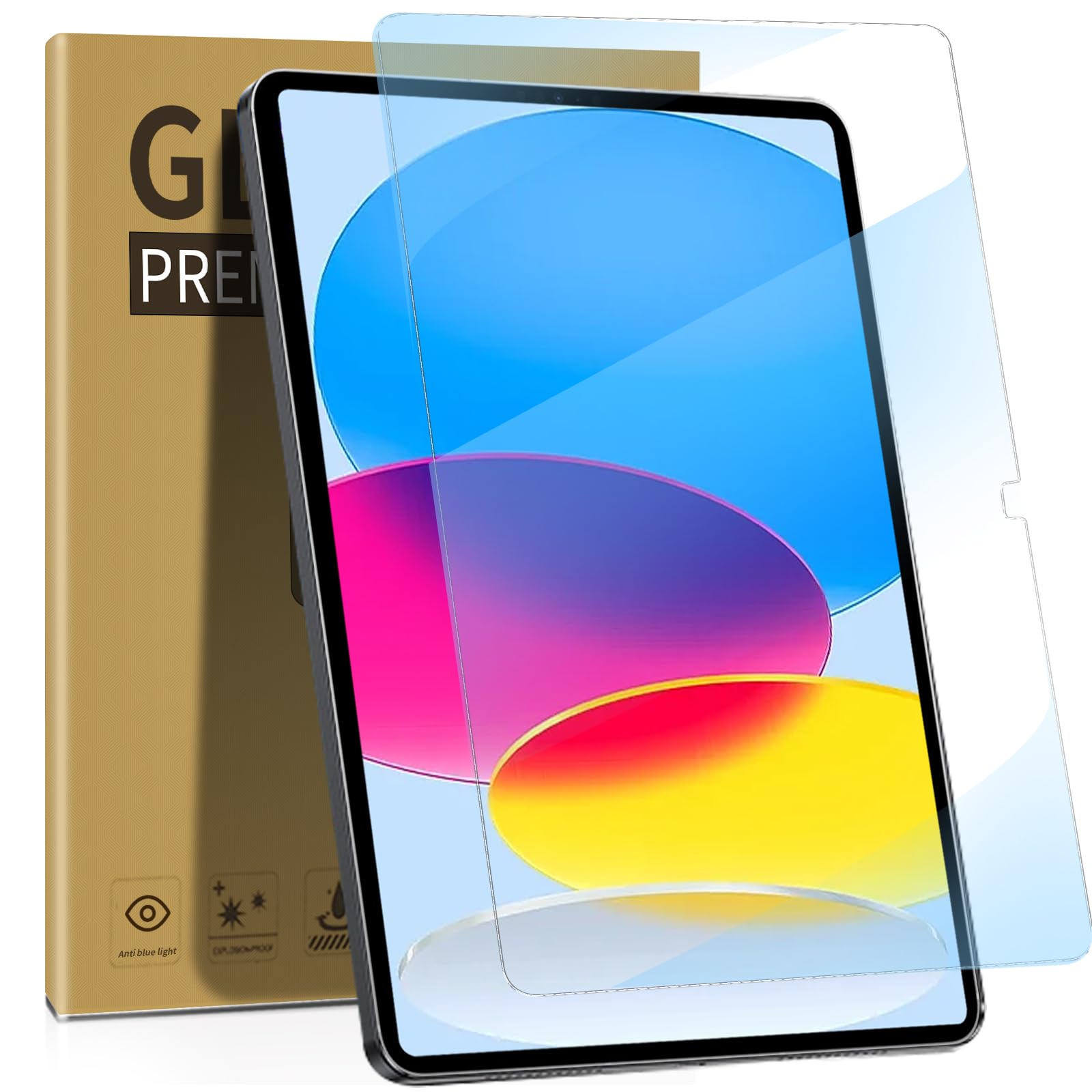 Zenrich [2Pack] Tempered Glass Screen Protector For Ipad 10Th Generation 10.9'' 2022 A2696/A2757/A2777 With [Anti Blue Light] [A