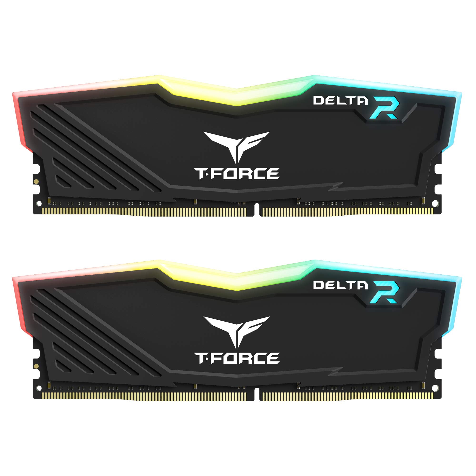 TEAMGROUP TForce Delta RGB DDR4 32GB (2x16GB) 3200MHz (PC425600) CL16 Desktop Memory Module Ram TF3D432G3200HC16FDC01  Black