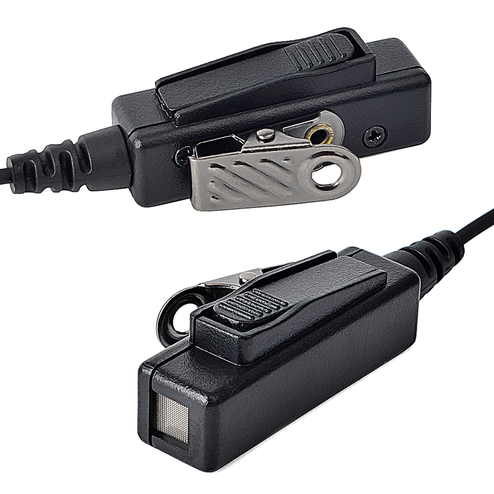 Hys Surveillance Kit Earpiece Clip Microphone Ptt With One Pair Medium Earmolds (Two Wire: 3.8Ft/4.3Ft) For Bpr40 Rmm2050 Rdv202