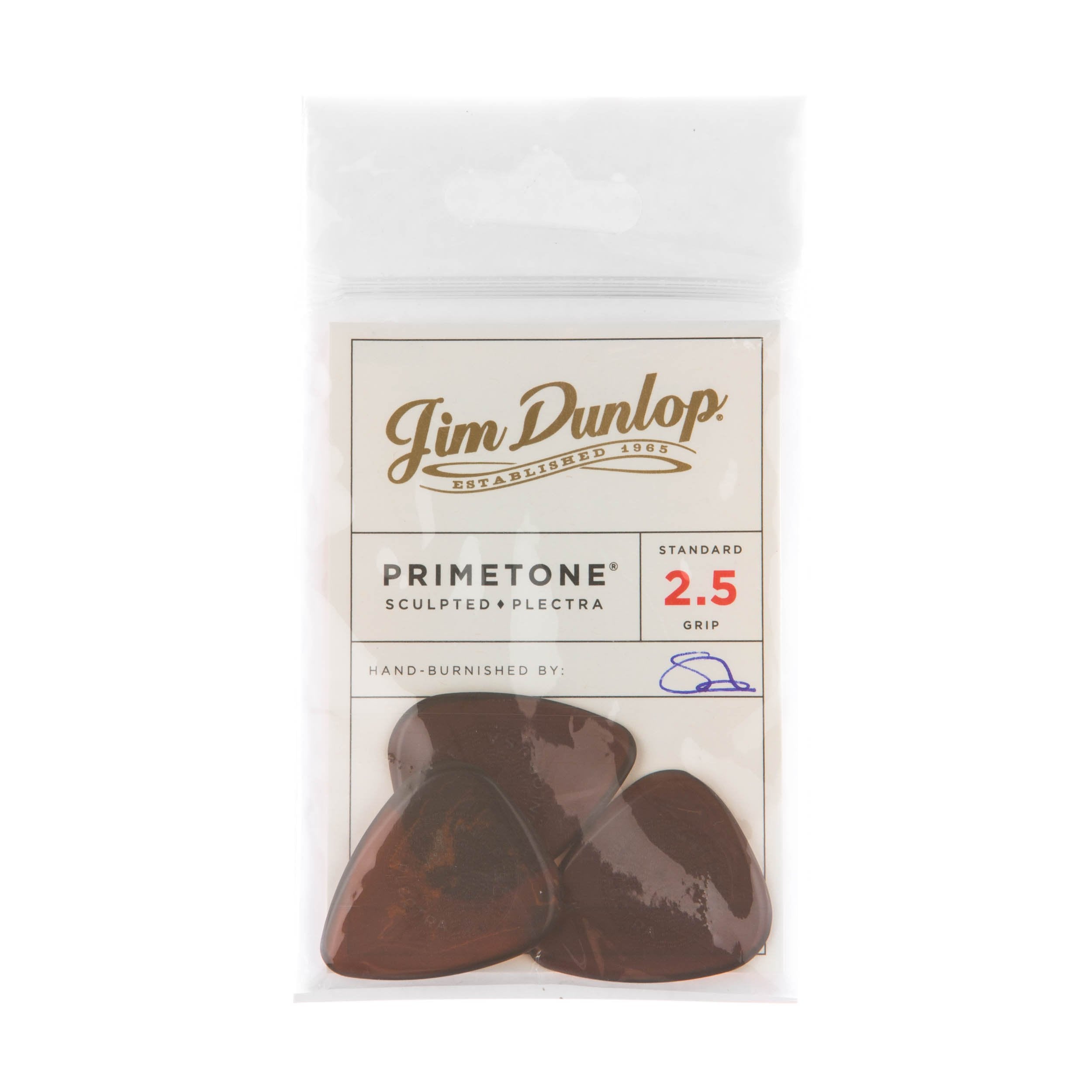 Jim Dunlop Primetone Standard 2.5Mm Sculpted Plectra With Grip 3 Pack (510P2.5)