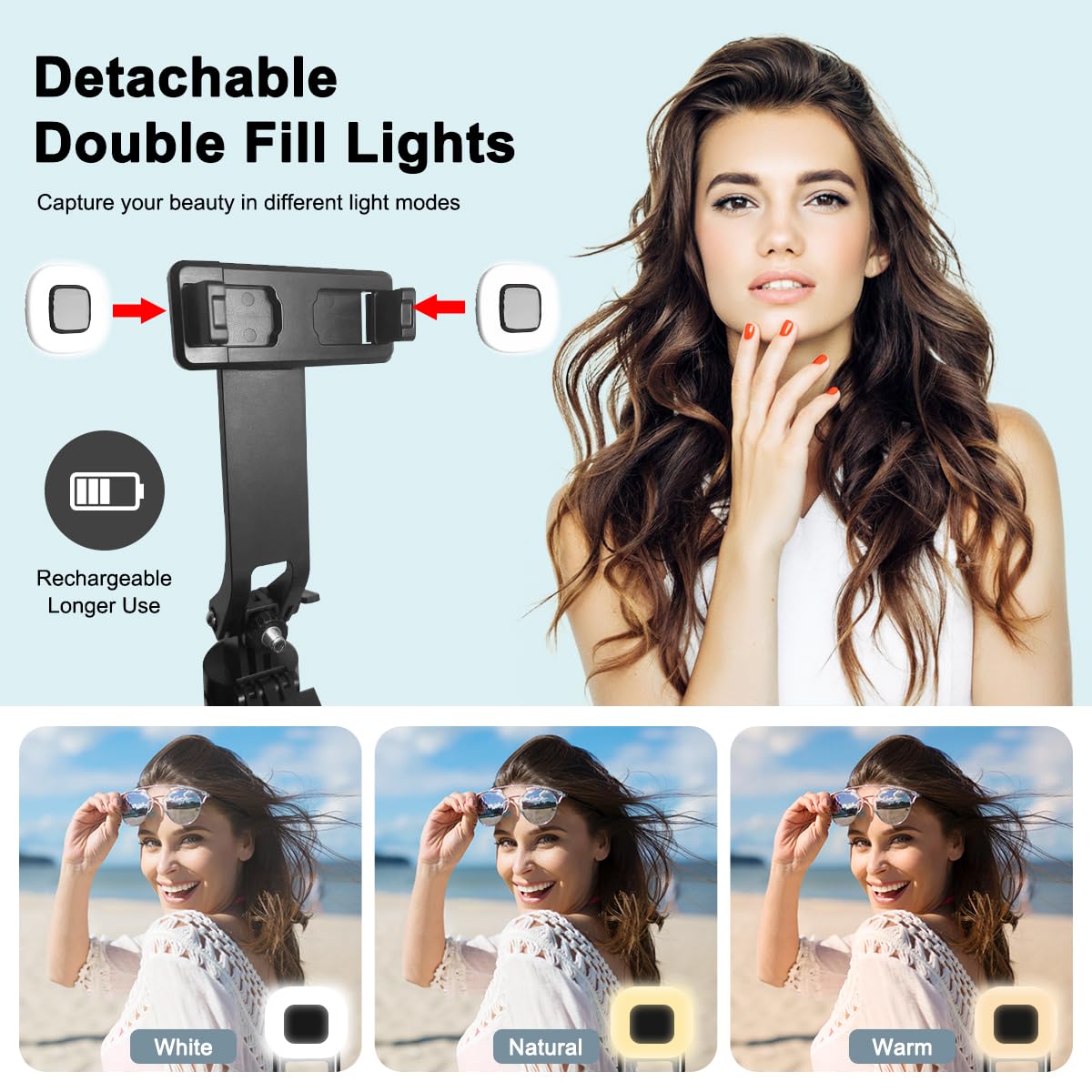 Extendable Phone Tripod, 71'' Selfie Stick Phone Vlog Tripod Stand Quadrapod With All In 1 Phone Clip, Travel Tripod Phone Holde