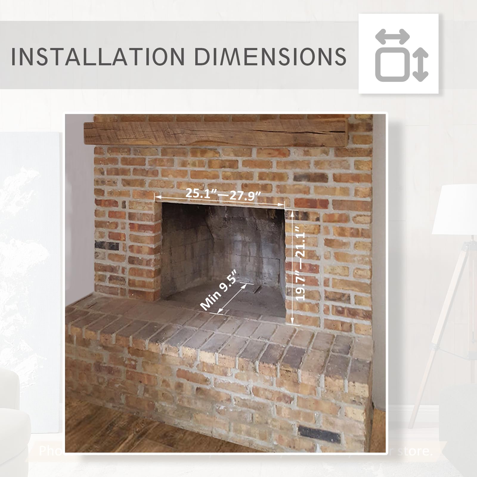 Legendflame Carl 28 W Electric Fireplace Insert (Ef262), Fireplace Heater 750/1500W, Fire Crackling Sound, Remote Control